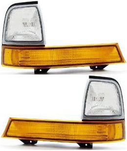 Corner Light Pair/Set for Ford Ranger 1998-2000, Right (Passenger) and Left (Driver), Lens and Housing, Park/Signal/Side Marker Light, Replacement