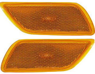 Front Side Marker Light Assembly for Ford Focus 2000-2005, Right (Passenger) and Left (Driver), Without Appearance Package, Replacement Pair/Set.