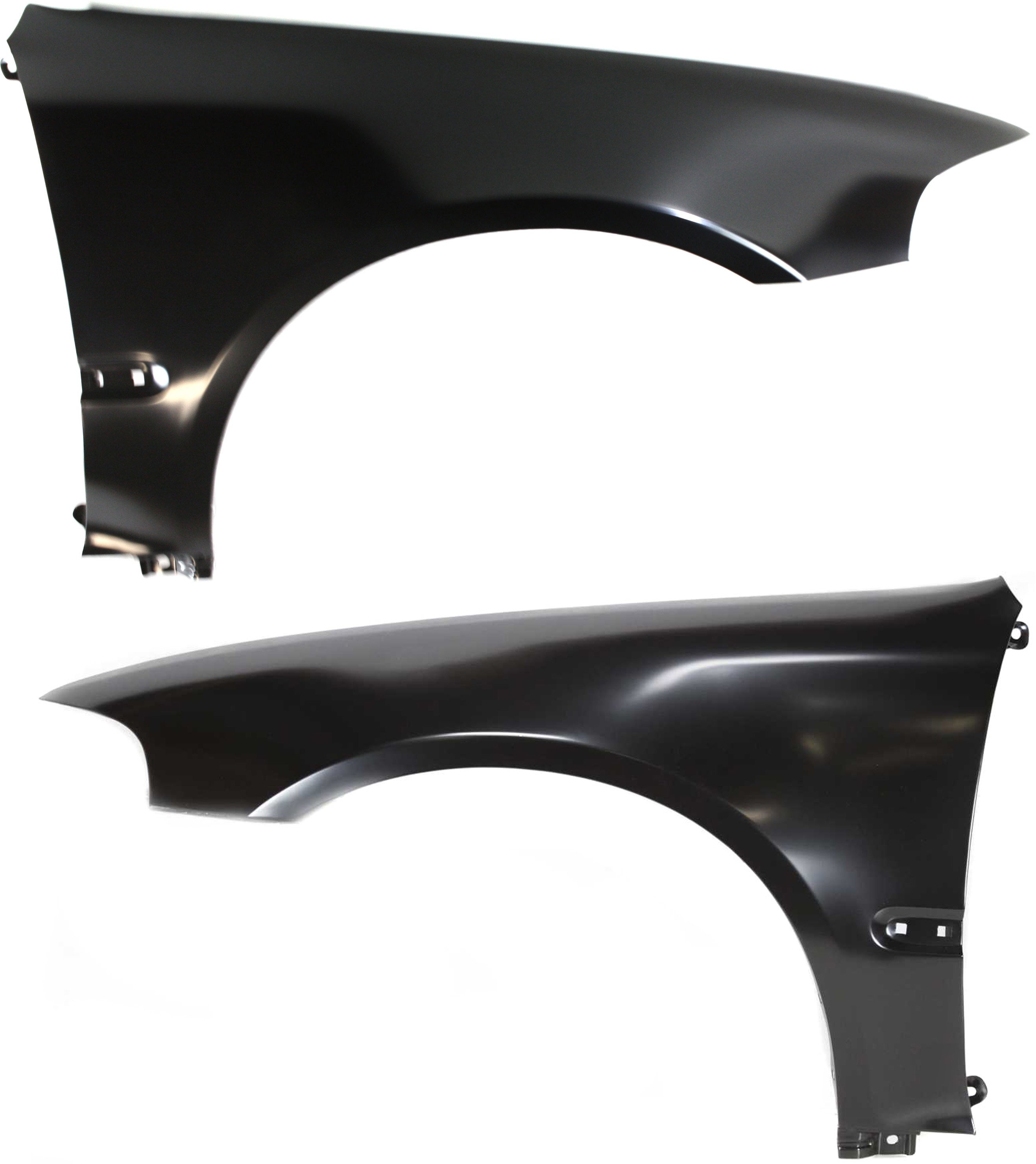 Front Fender Pair/Set for 1992-1995 Honda Civic, Right (Passenger) and Left (Driver), Primed (Ready to Paint), Coupe/Hatchback with Molding Holes, Replacement