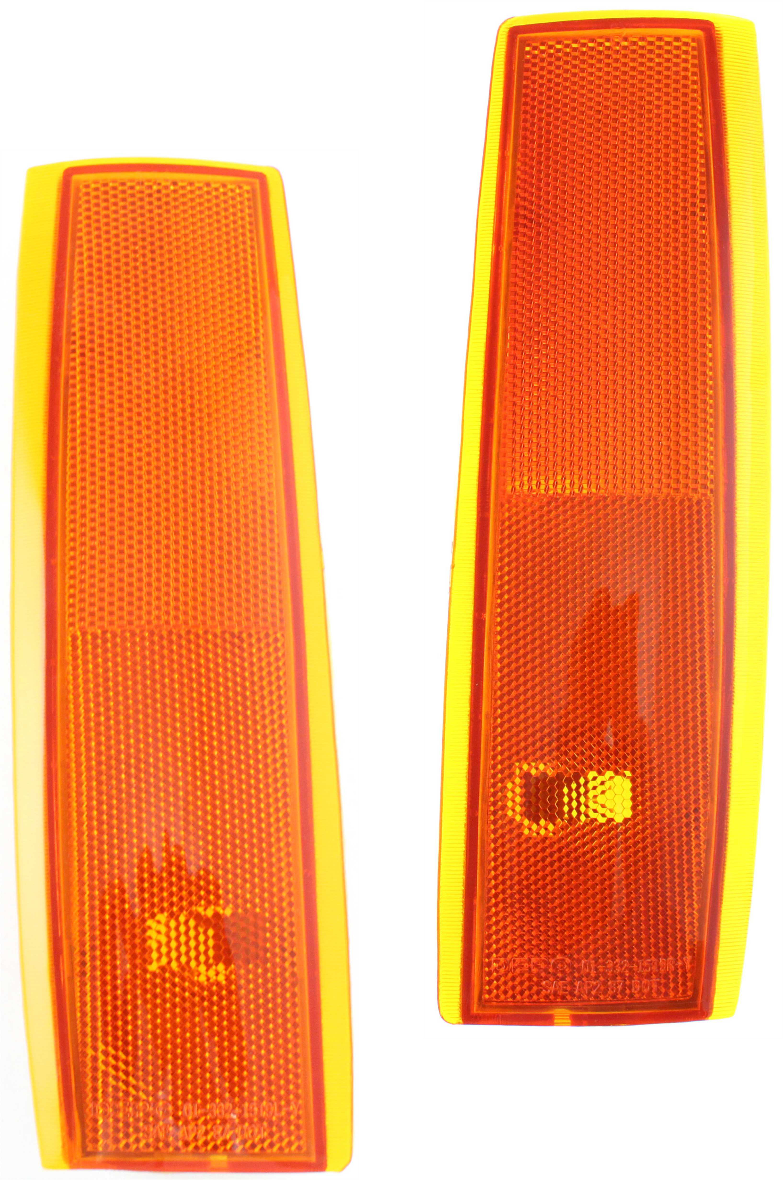 Pair/Set - Front Side Marker Light for Chevrolet C/K Series Pickup 1988-1993, Right (Passenger) and Left (Driver), Lens and Housing, One Piece Type Replacement Model list: C1500, C2500, C3500, K1500, K2500, K3500