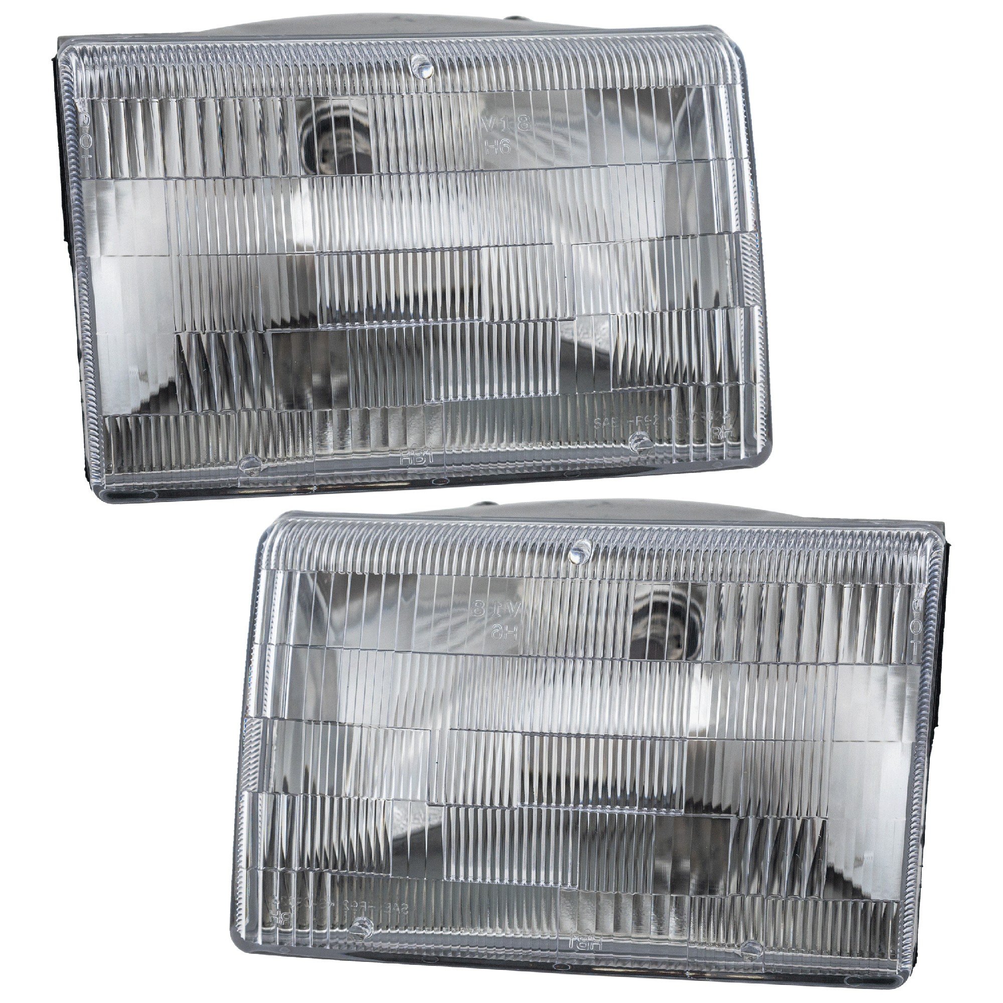 Headlight Assembly Pair/Set for 1993-1998 Jeep Grand Cherokee, Right (Passenger) and Left (Driver), Halogen, Built in Canada or USA, Replacement