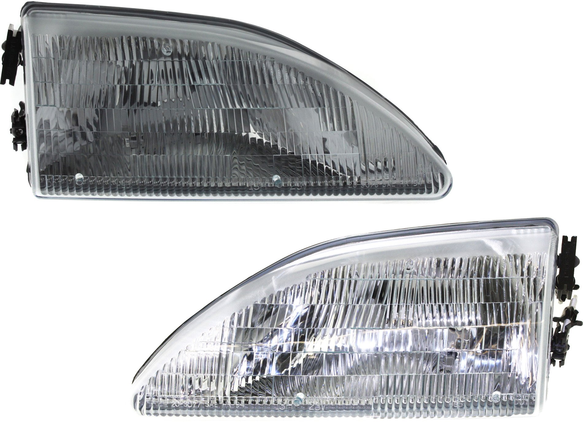 Headlight Assembly Pair/Set for Ford Mustang 1994-1998, Halogen, Right (Passenger) and Left (Driver), Replacement