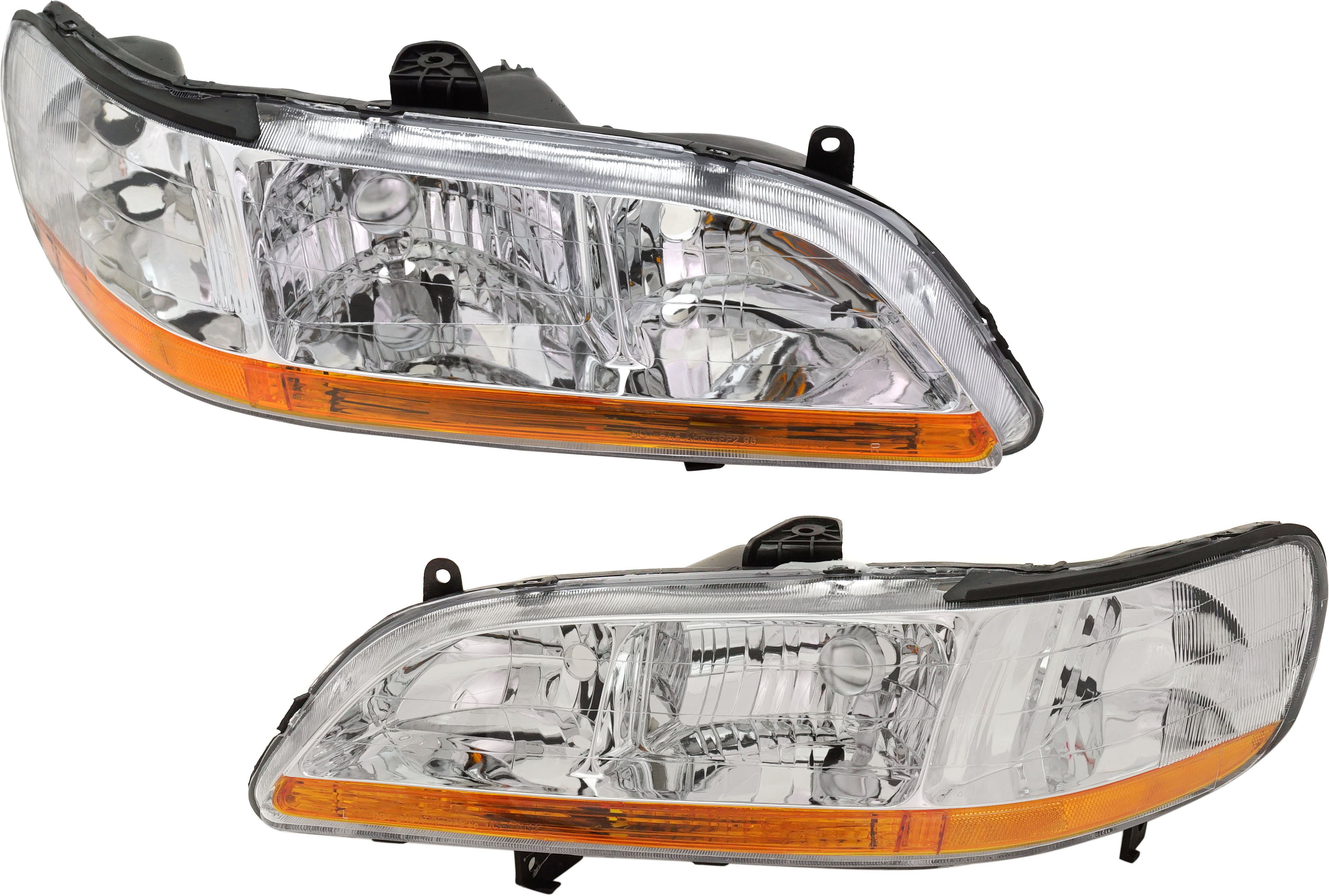 Headlight Pair/Set for 2001-2002 Honda Accord, Includes Right (Passenger) and Left (Driver) Lights, Lens and Housing Replacement