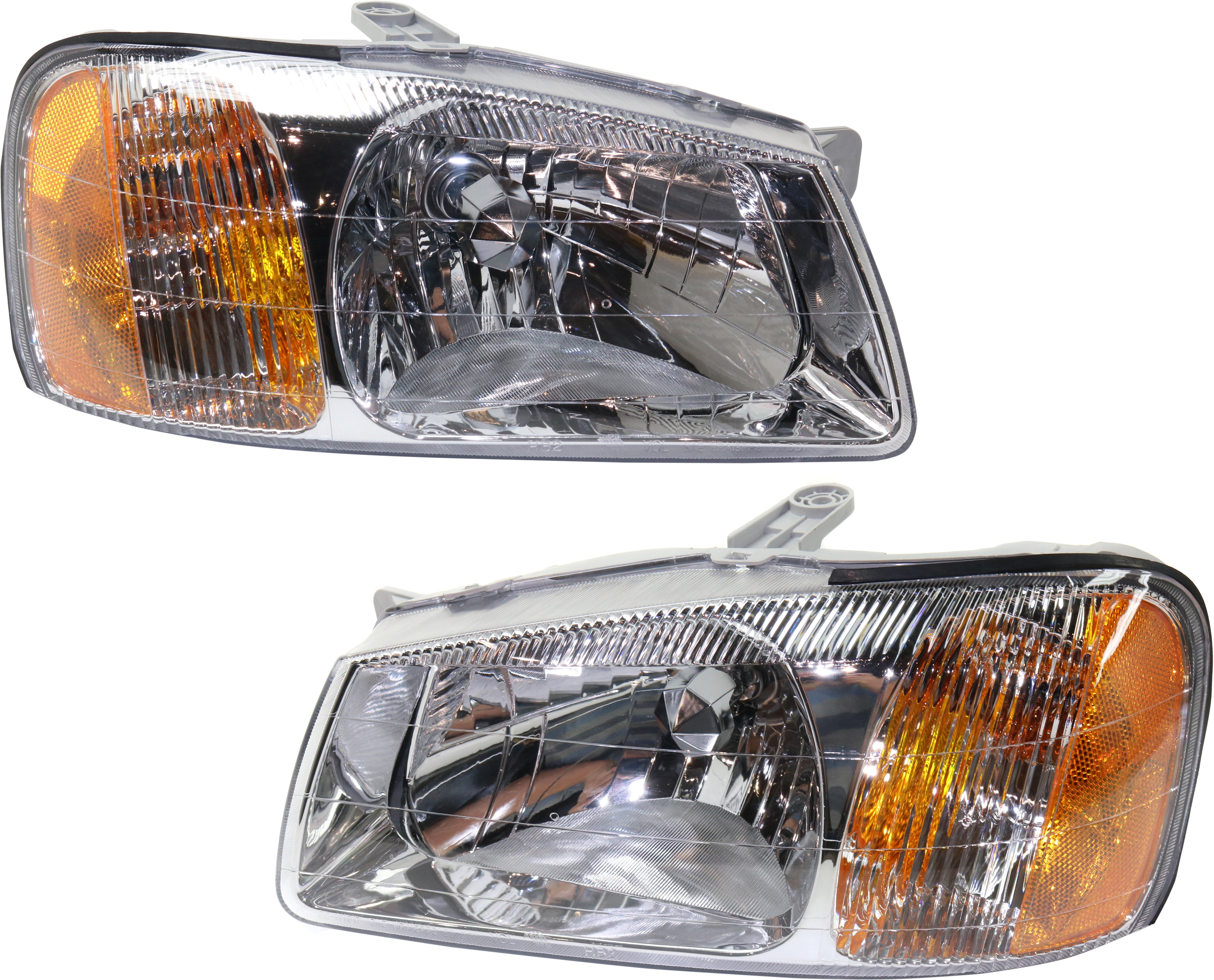 Headlight Assembly Pair/Set for Hyundai Accent 2000-2002, Right (Passenger) and Left (Driver), Halogen, Suitable for Hatchback/Sedan, Replacement