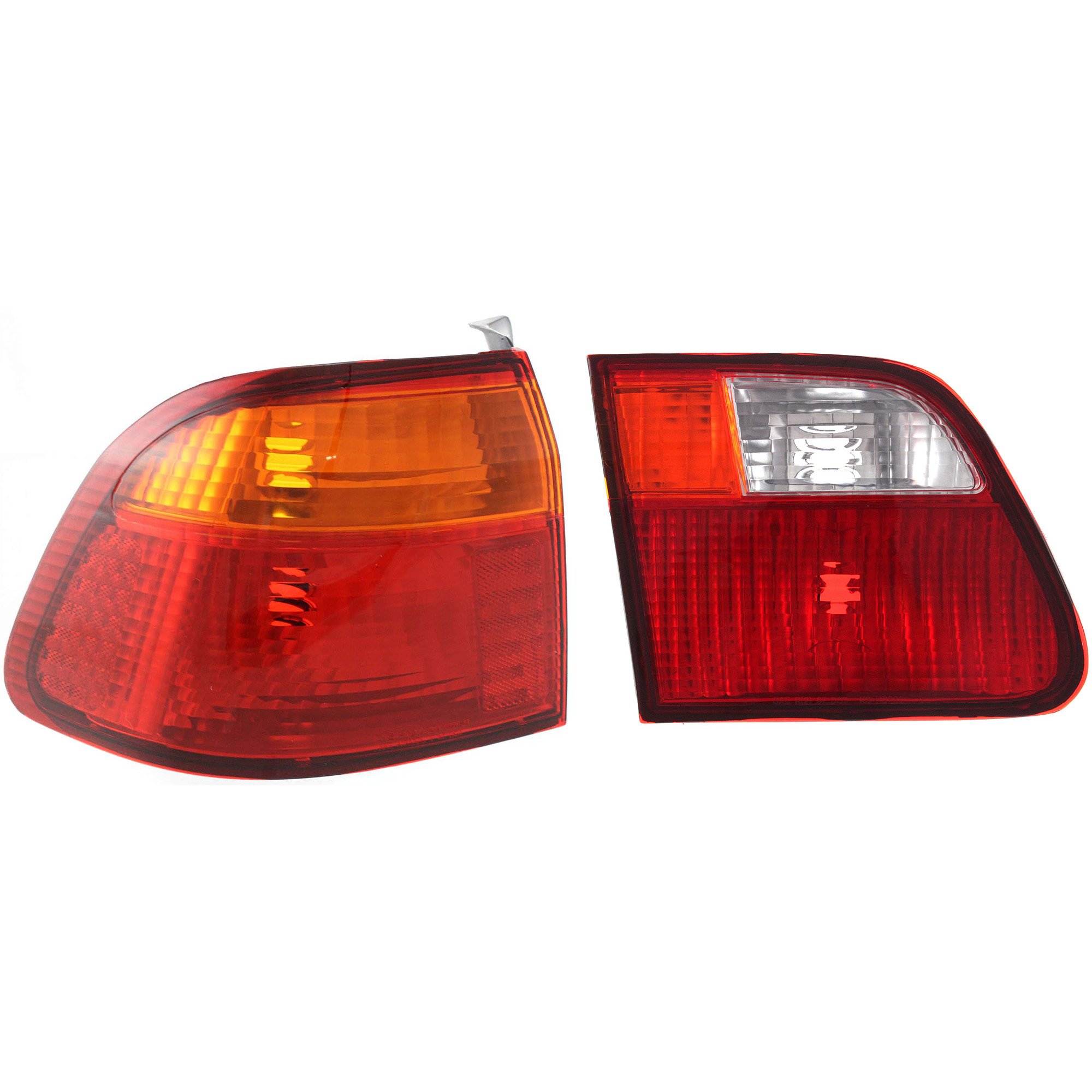 Tail Light Set for 1999-2000 Honda Civic Sedan, Inner and Outer, Halogen, Left (Driver) Side Replacement