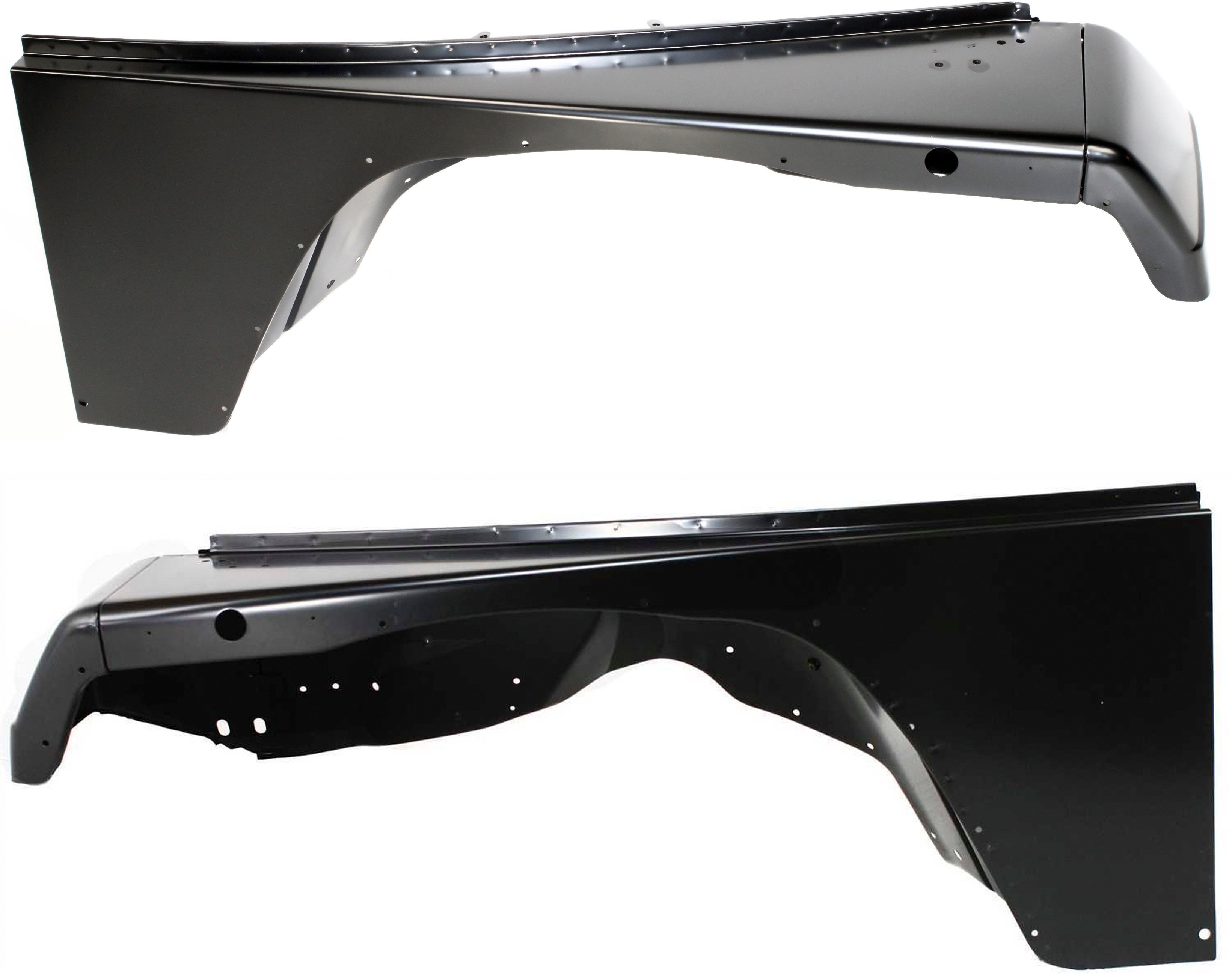 Front Fender Pair/Set for 1987-1995 Jeep Wrangler (YJ), Right (Passenger) and Left (Driver), Primed (Ready to Paint), Suitable for 1993-1995 Models, Excludes Renegade, Replacement