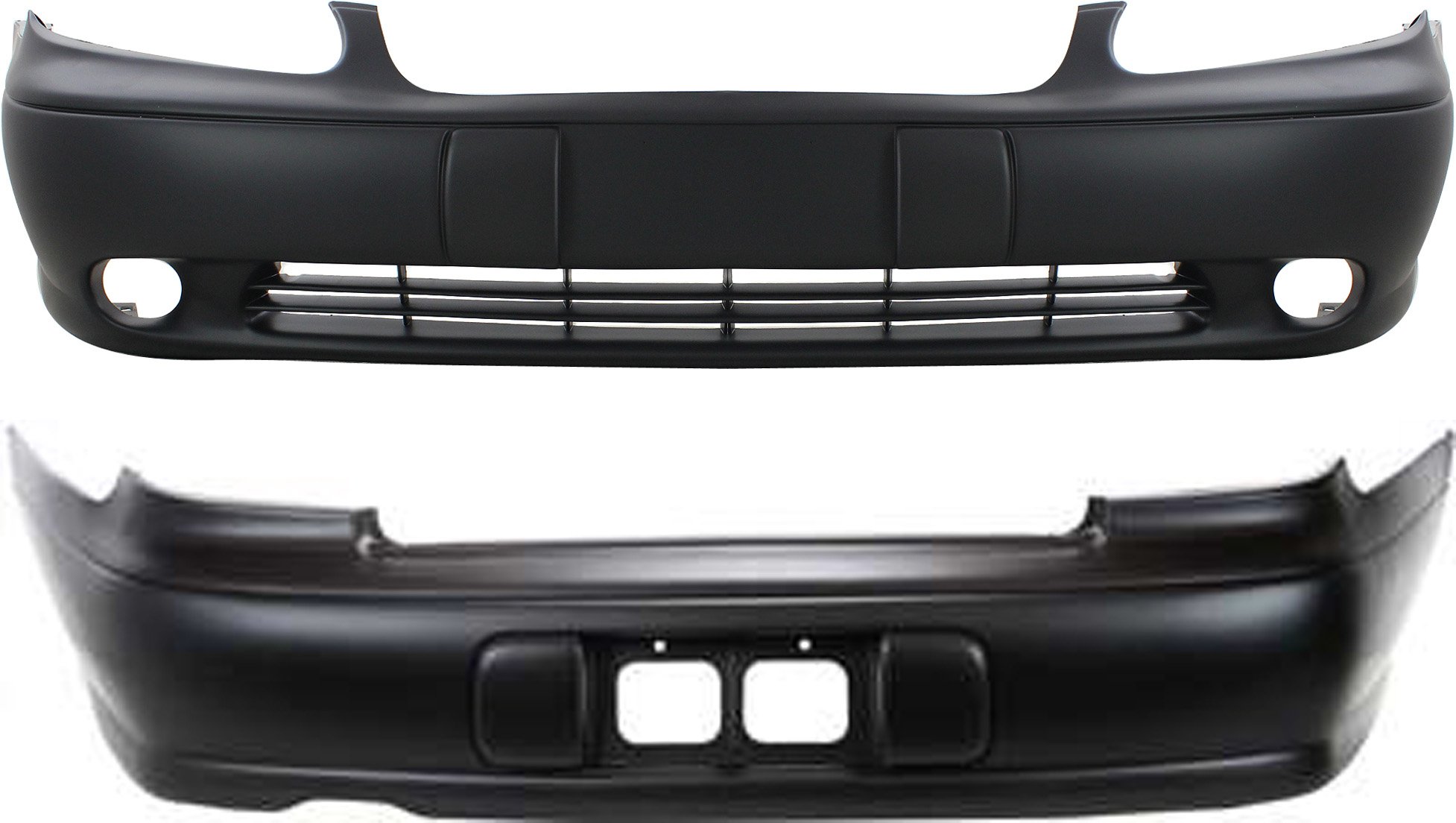 Front and Rear Bumper Cover Set for 1997-2003 Chevrolet Malibu, 2004-2005 Classic, Primed (Ready to Paint) Replacement