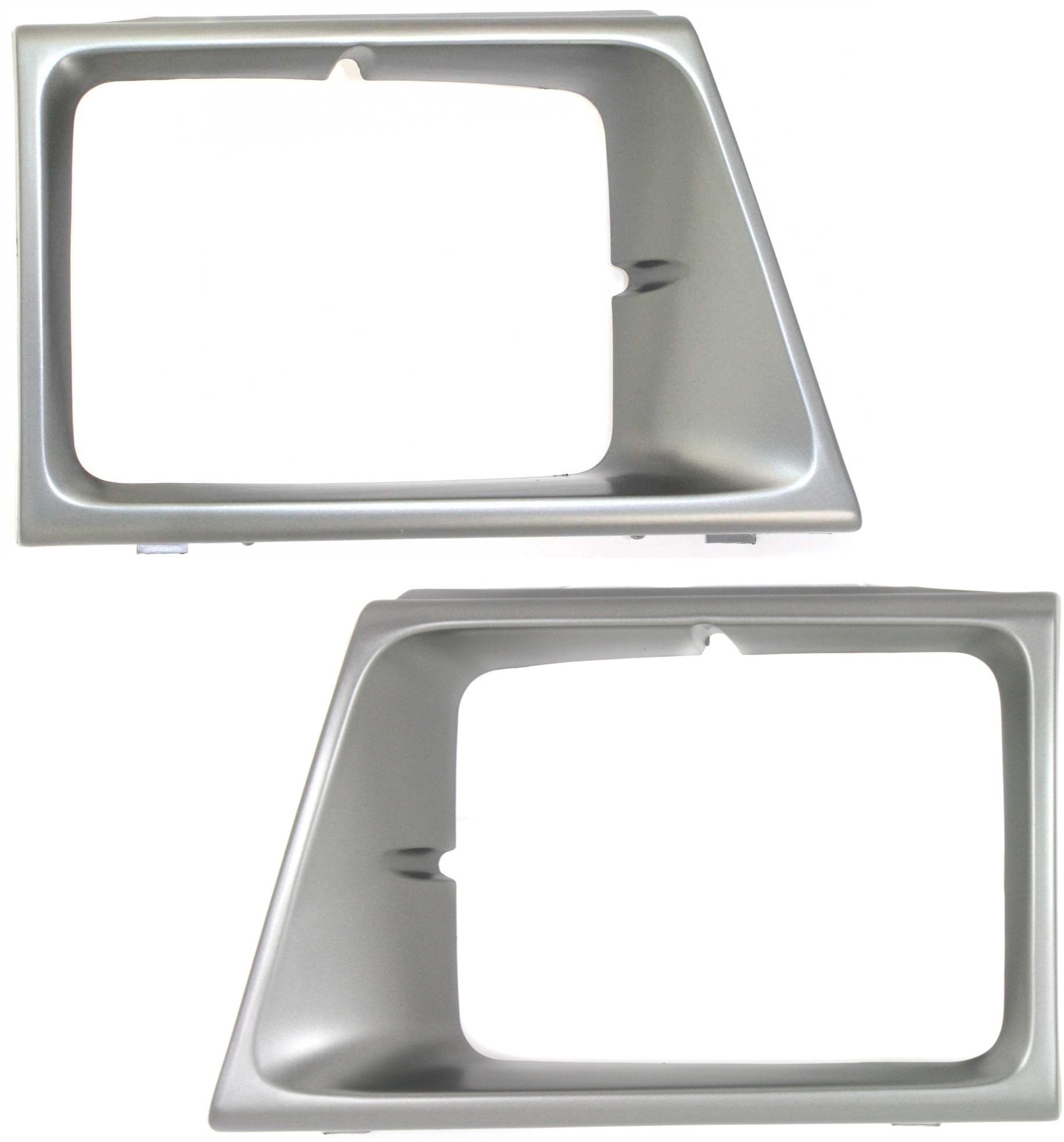 Headlight Door Pair/Set for Ford E-150 Econoline 1992-1996 & E-350 Econoline Club Wagon 1992-1996, Right (Passenger) and Left (Driver), Silver Replacement