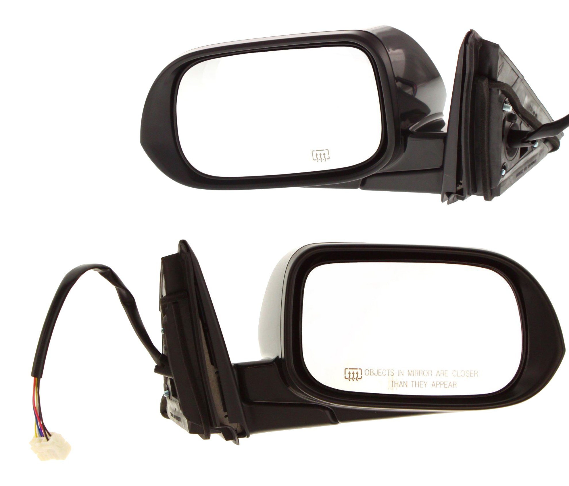 Mirror Pair/Set for Acura TSX 2005-2008, Right (Passenger) and Left (Driver), Power Adjustment, Manual Folding, Heated, Paintable, with Signal Light, Replacement