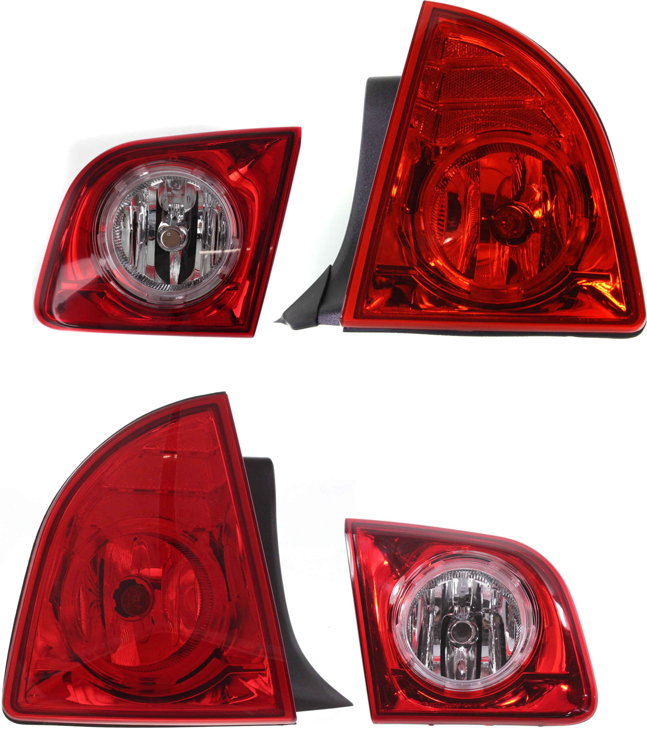Tail Light Pair/Set for Chevrolet Malibu 2008-2012 Right (Passenger) and Left (Driver) with Back Up Light, Fits Hybrid/LS/LT Models, Replacement