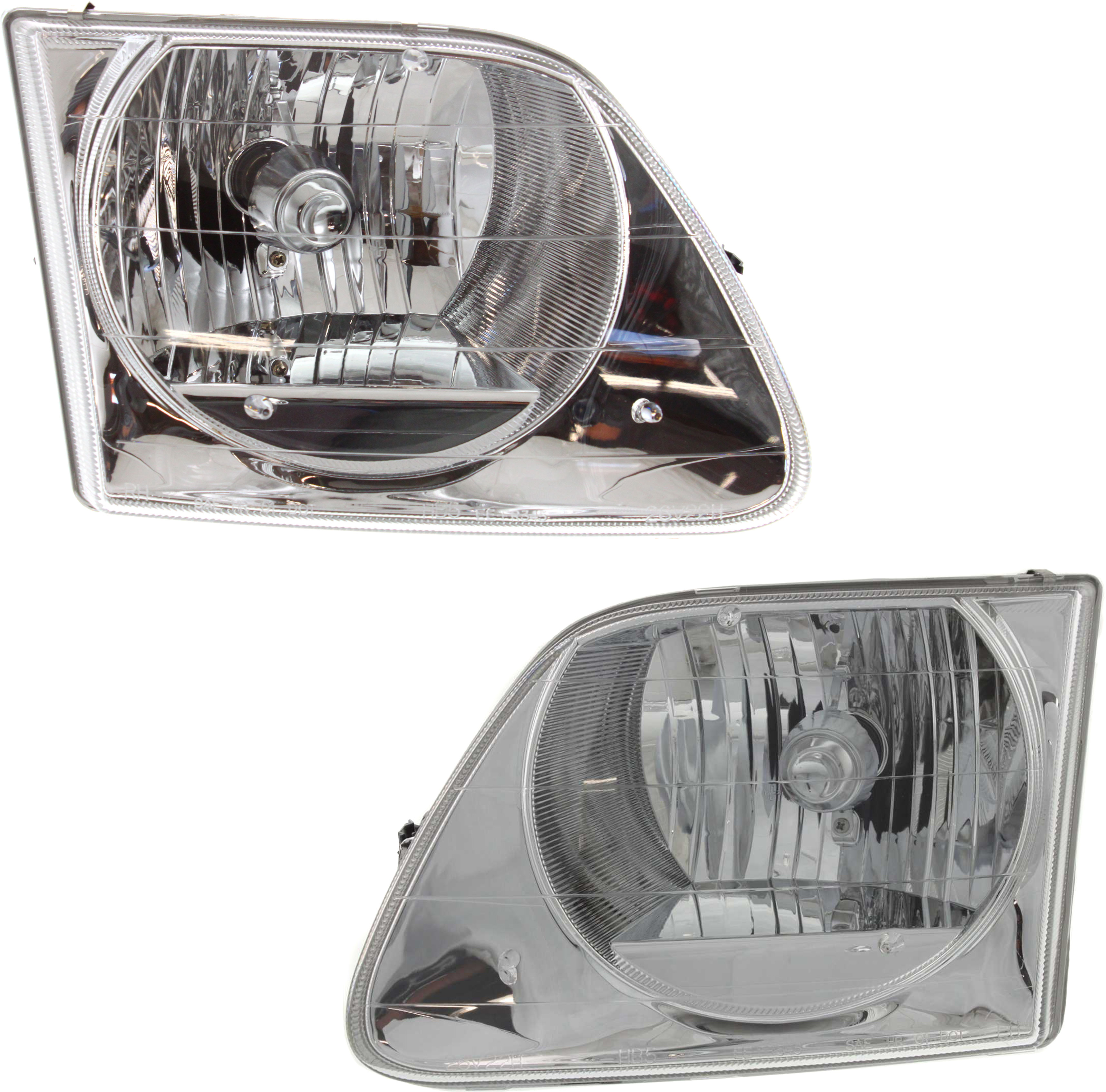 Pair/Set - Headlight Assembly for Ford F-150 1997-2003, Right (Passenger) and Left (Driver), Halogen, Lightning Model, Replacement