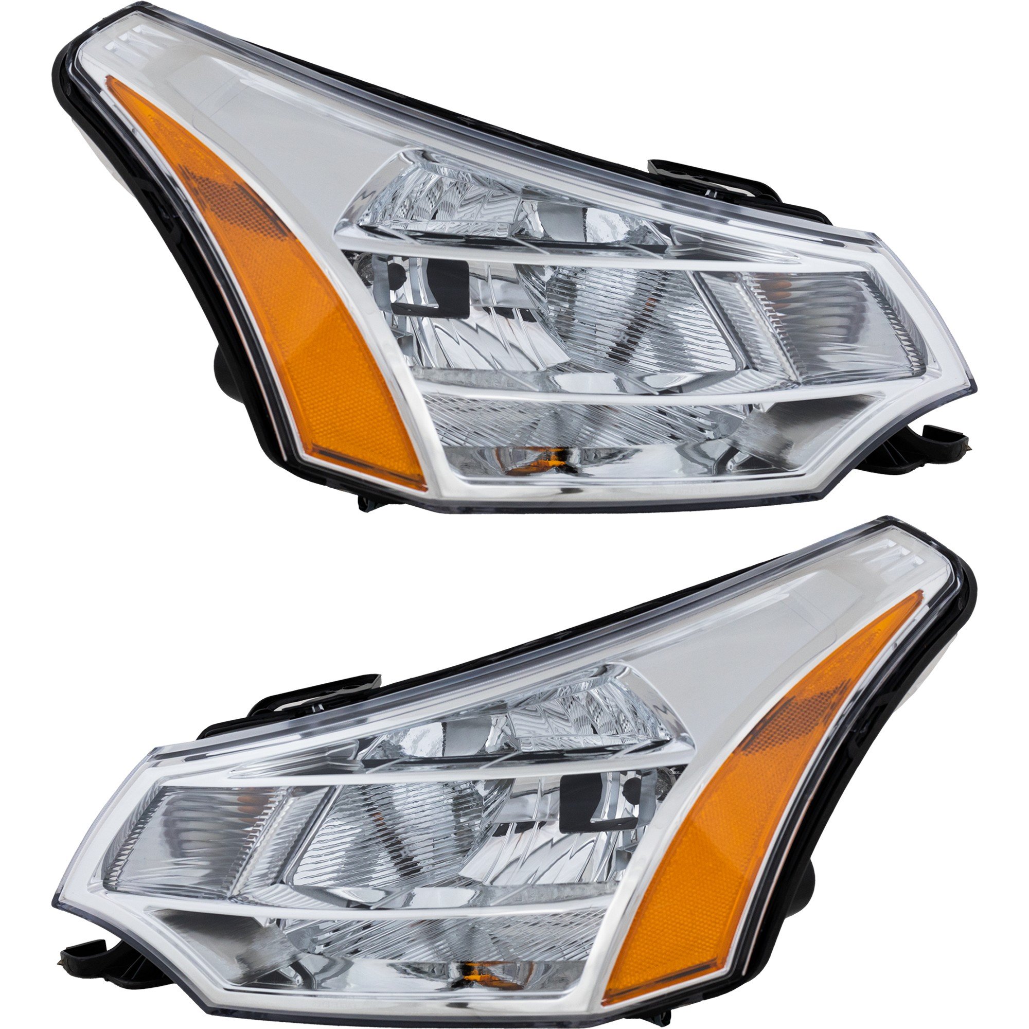 Headlight Assembly for Ford Focus 2008-2011, Right (Passenger) and Left (Driver), Halogen, Replacement Pair/Set