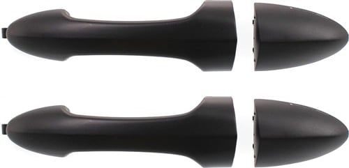 Rear Exterior Door Handle Pair/Set for 2000-2007 Ford Focus, 2001-2007 Ford Escape, 2001-2006 Tribute, Right (Passenger) and Left (Driver) Side w/Cap, Cover, Pad, Handle Replacement
