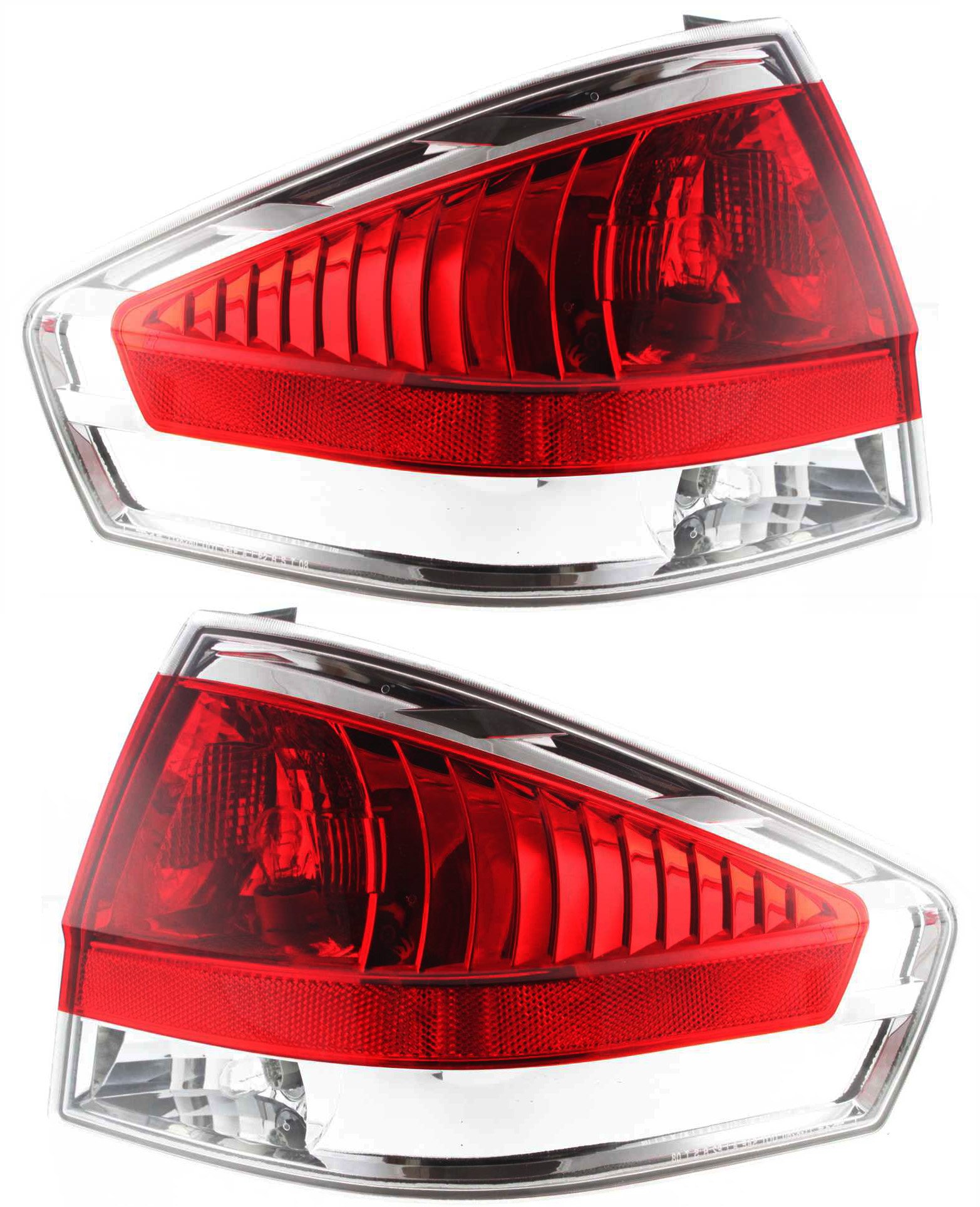 Tail Light Assembly Pair/Set for 2008 Ford Focus Coupe/Sedan, Right (Passenger) and Left (Driver) Replacement