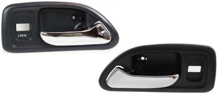 Pair/Set - Front Interior Door Handle for 1994-1997 Honda Accord, Right (Passenger) and Left (Driver), Chrome Gray Replacement Set