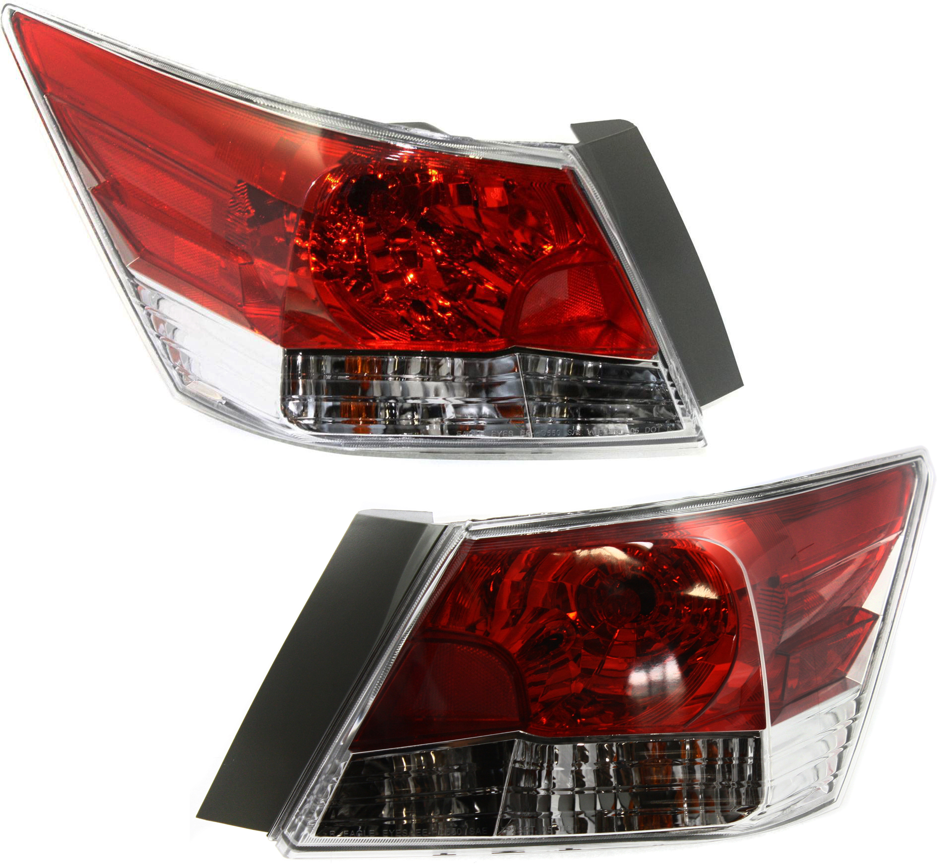 Tail Light Assembly Pair/Set for 2008-2012 Honda Accord Sedan, Right (Passenger) and Left (Driver) Replacement