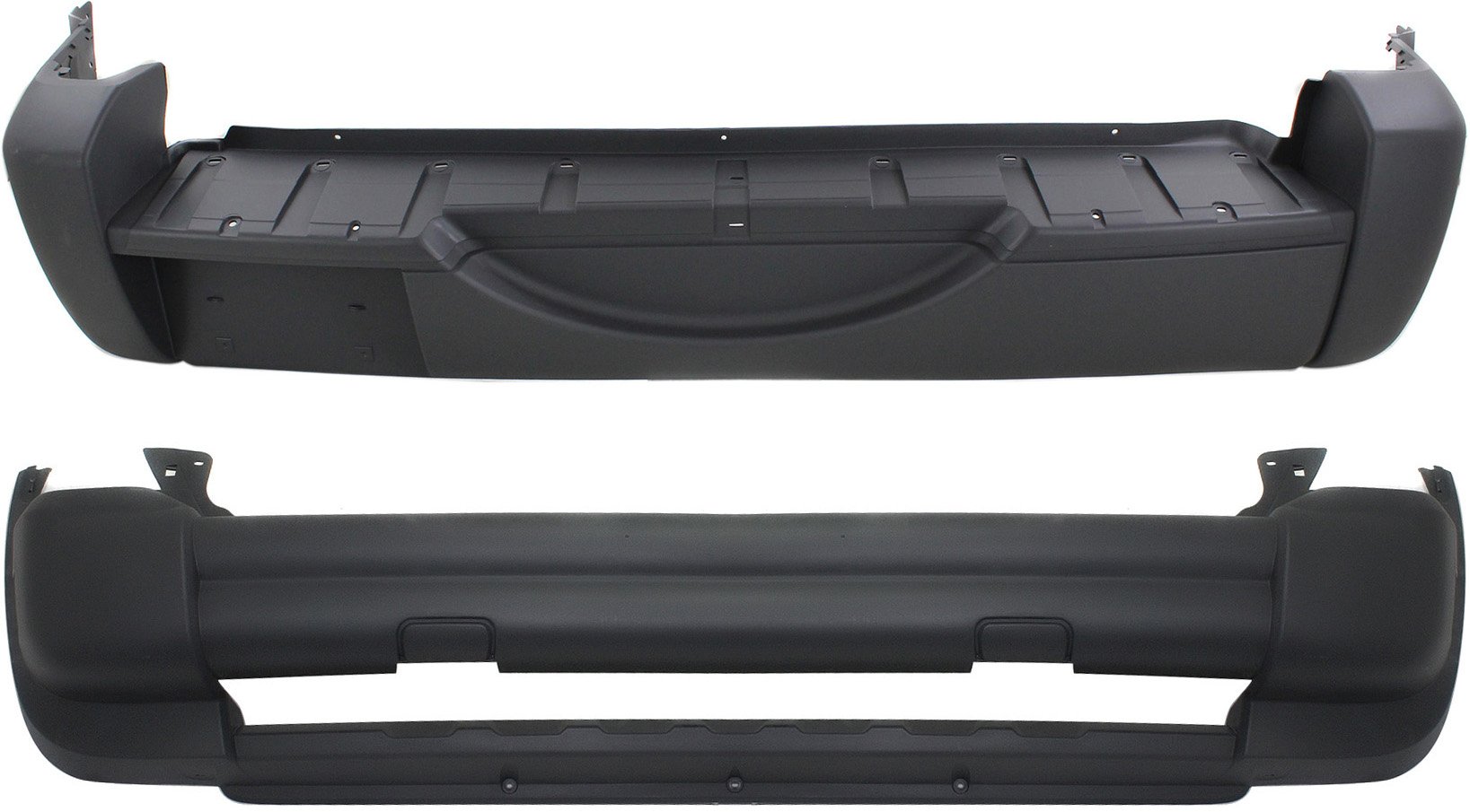 Textured Front and Rear Bumper Cover Set for 2005-2007 Jeep Liberty, Replacement Parts Set