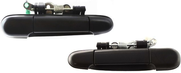 Textured Black Rear Exterior Door Handle Pair/Set for 1991-1994 Toyota Tercel, Right (Passenger) and Left (Driver) Replacement
