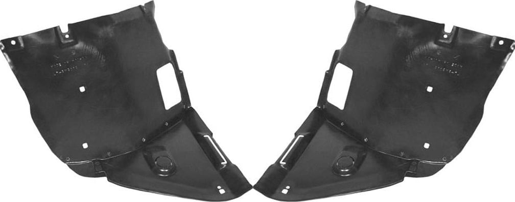 Front Fender Liner Pair/Set for BMW 3-Series 1999-2005, Right (Passenger) and Left (Driver), Front Section, RWD (Rear-Wheel Drive), Sedan/Wagon Replacement Models: for 320i, 323i, 325i, 328i, 330i.