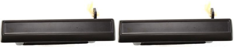 Front and Rear Exterior Door Handle Set for Chevrolet Century, Left (Driver) Side, 1982-1996, Smooth Black Metal Replacement