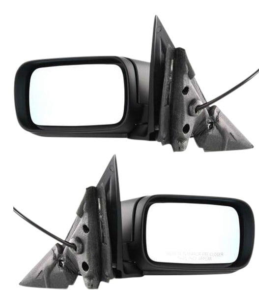 Power Heated Manual Folding Mirror Pair/Set for BMW 3-Series 1999-2006 Sedan/Wagon, Right (Passenger) and Left (Driver), Paintable, w/o Memory, Replacement Models: for 320i, 323i, 325i, 328i, 330i.