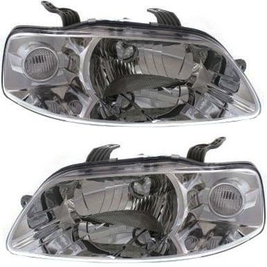 Pair/Set - Headlight Assembly for Chevrolet Aveo 2004-2007 and Aveo5 2006-2008, Halogen, Right (Passenger) and Left (Driver) Replacement