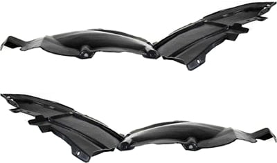 Front Fender Liner Pair/Set for Chevrolet Malibu 1997-2003, Classic 2004-2005, Oldsmobile Cutlass 1997-1999, Right (Passenger) and Left (Driver) Side, Front Section Replacement