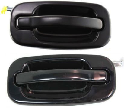 Rear Exterior Door Handle Pair/Set for Chevrolet Silverado/GMC Sierra 2000-2007 Right (Passenger) and Left (Driver), Primed (Ready to Paint) Replacement