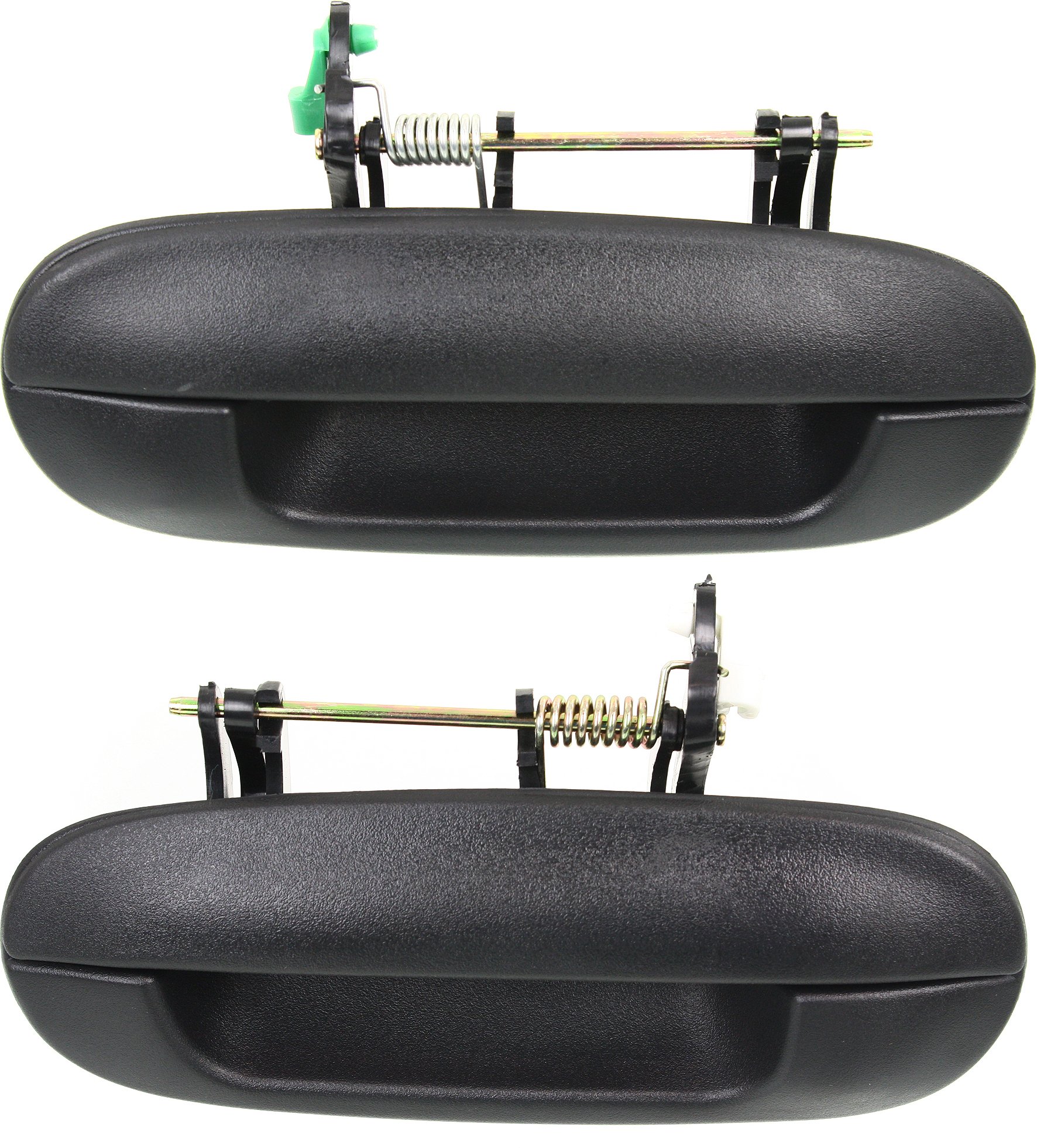 Rear Exterior Door Handle Pair/Set for Chevrolet Trailblazer EXT 2002-2006 and Envoy 2002-2009, Right (Passenger) and Left (Driver), Textured Black, 3-Row Seating, Replacement