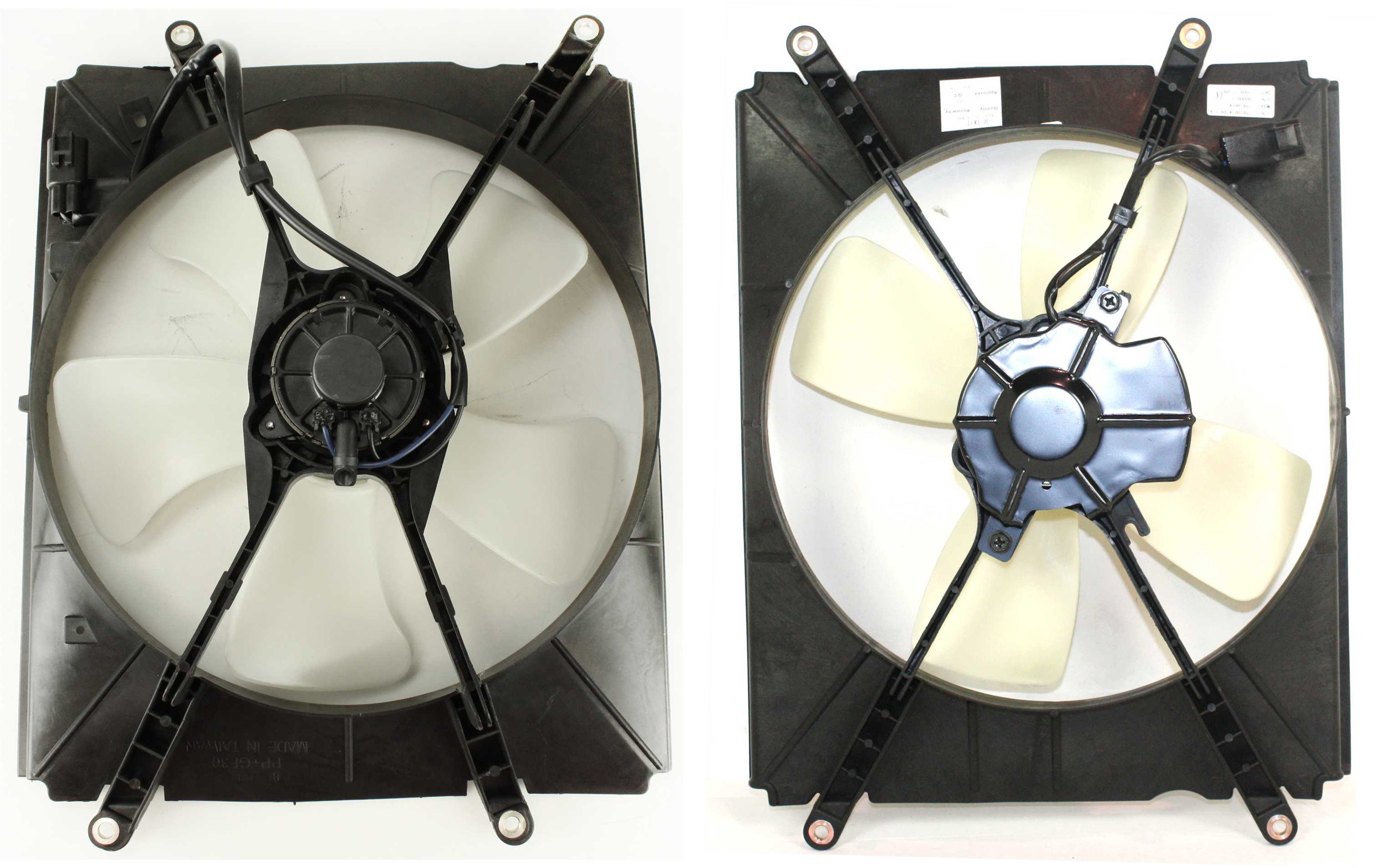 Cooling Fan Assembly Set for 1992-1996 Toyota Camry, Set of 2 Air Conditioning (A/C) and Radiator Fan Shroud, Replacement Assembly