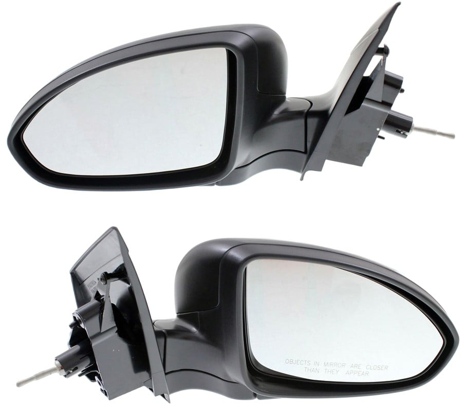 Manual Remote Mirror Pair/Set for Chevrolet Cruze 2011-2015/Cruze Limited 2016, Right (Passenger) and Left (Driver), Manual Folding, Non-Heated, Textured Replacement