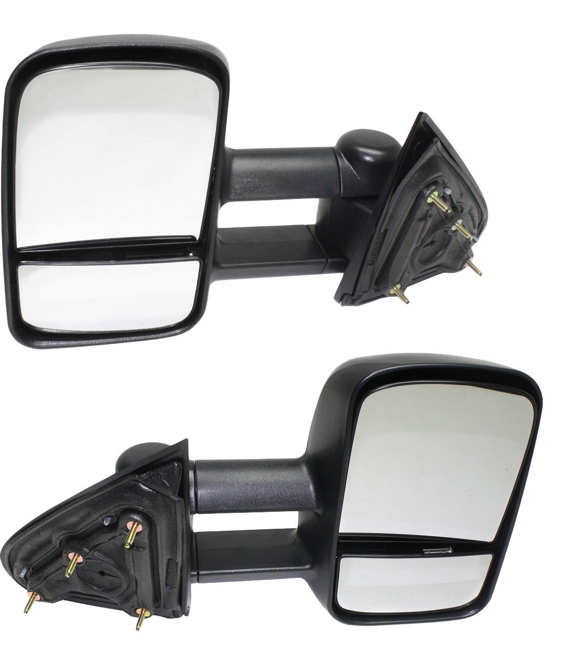 Towing Mirror Pair/Set for Chevrolet Silverado/GMC Sierra 1500 (2014-2018), Right (Passenger) and Left (Driver), Manual Adjust and Fold, Non-Heated, Textured, Trailer Type, Includes 2019 Silverado 1500 LD/Sierra 1500 Limited, Replacement