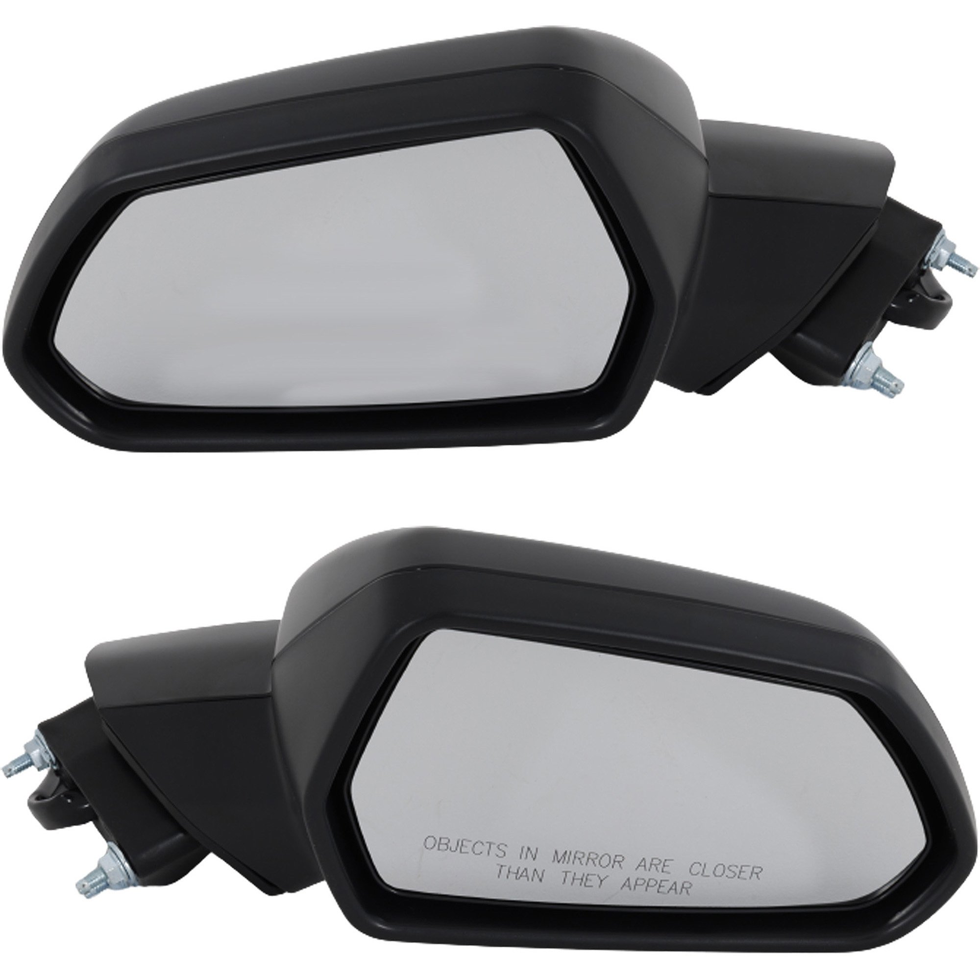 Mirror Pair/Set for 2016-2023 Chevrolet Camaro, Right (Passenger) and Left (Driver), Power Adjustable, Non-Folding, Non-Heated, Paintable, w/o Auto Dimming, Memory or Signal Light - Coupe (2016-2019) & Convertible Replacement