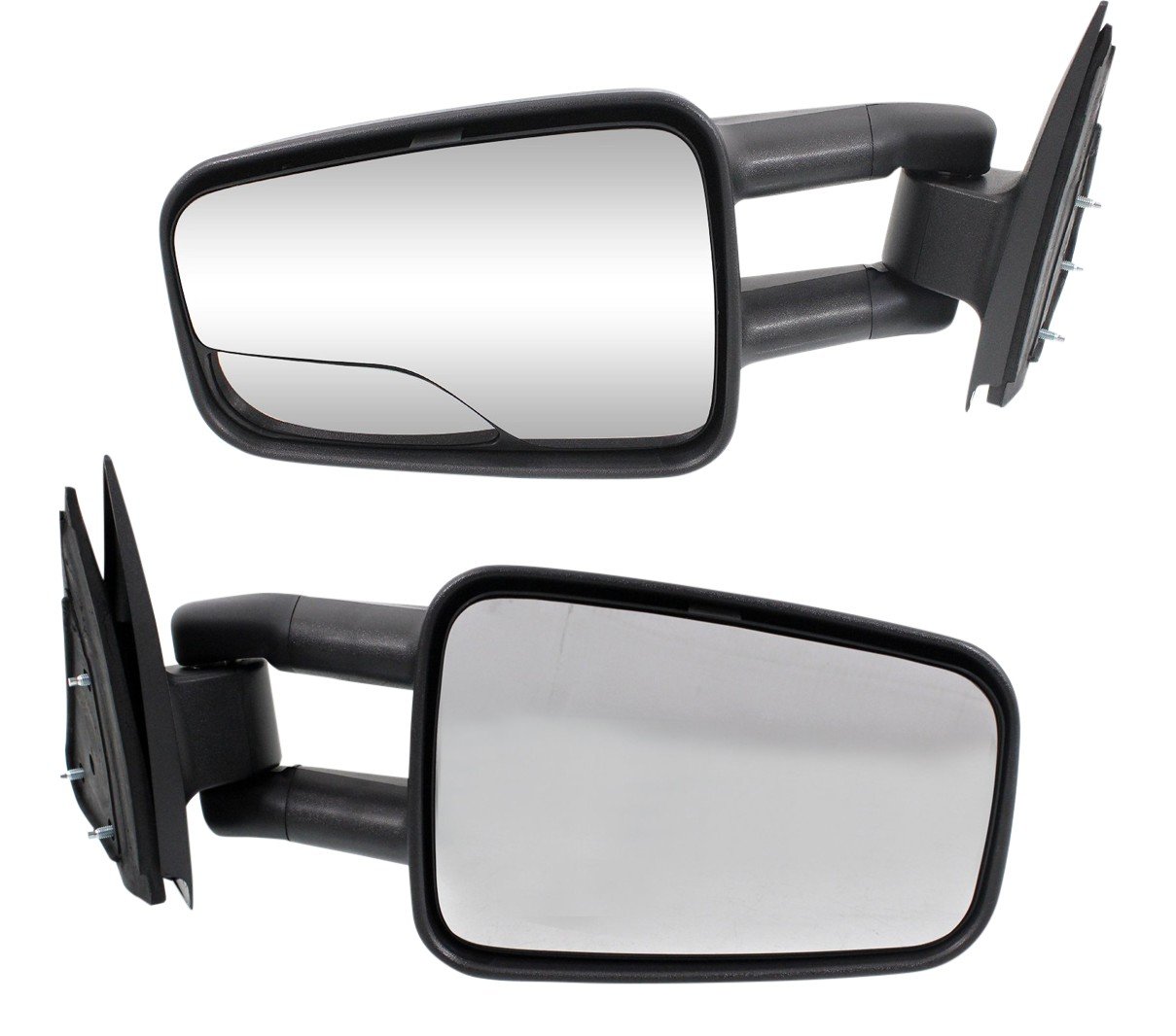 Mirror Pair/Set for GMC Sierra/Chevrolet Silverado 1999-2007, Right (Passenger) and Left (Driver), Power Control, Manual Folding, Non-Heated, Textured, Compitable with 2007 Classic and Camper, Without Wide Angle Glass - Replacement