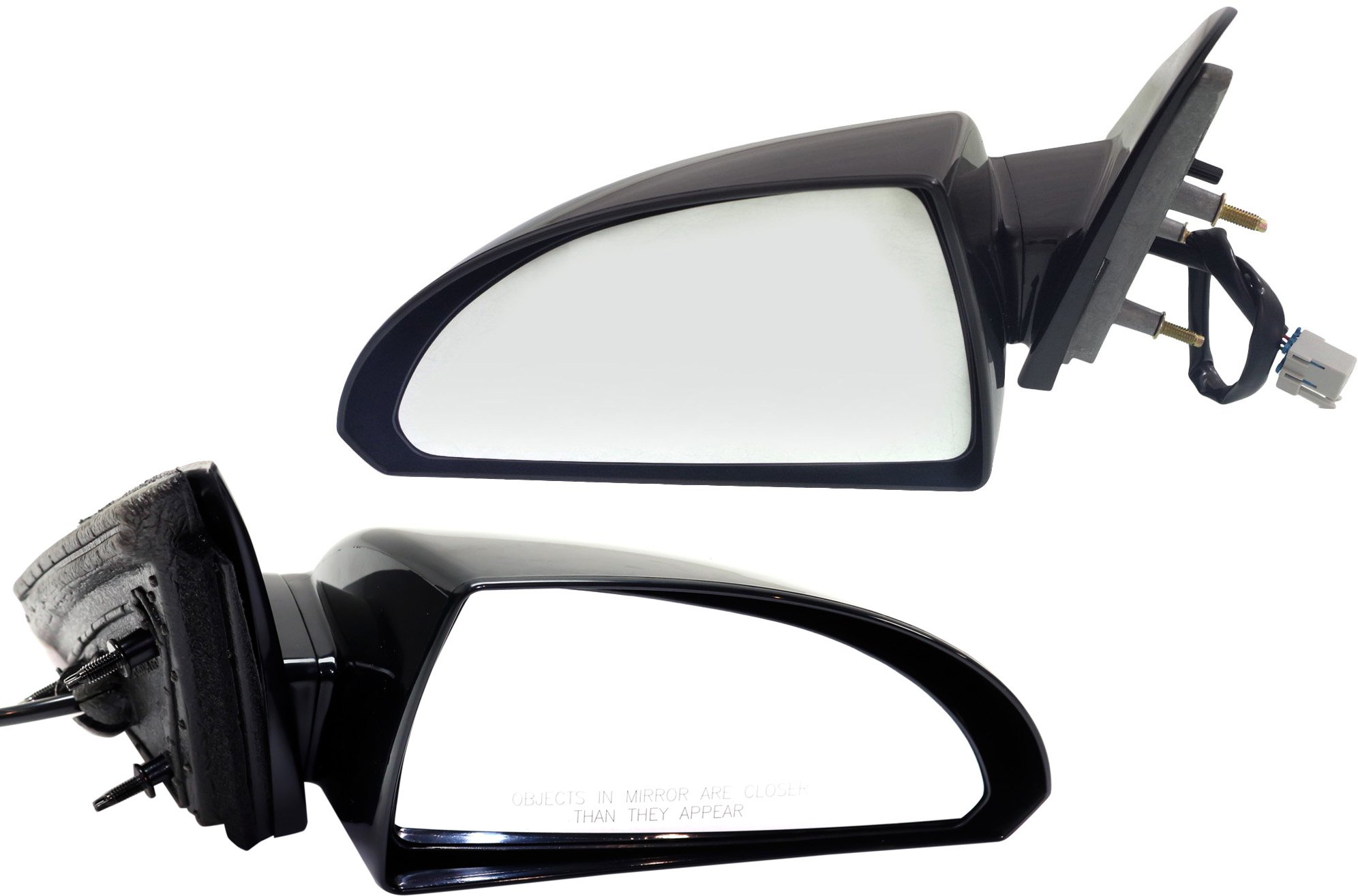 Power Mirror Pair/Set for Chevrolet Impala 2006-2013/Impala Limited 2014-2016, Right (Passenger) and Left (Driver), Non-Folding, Non-Heated, Paintable, with Smooth Black Base, Replacement