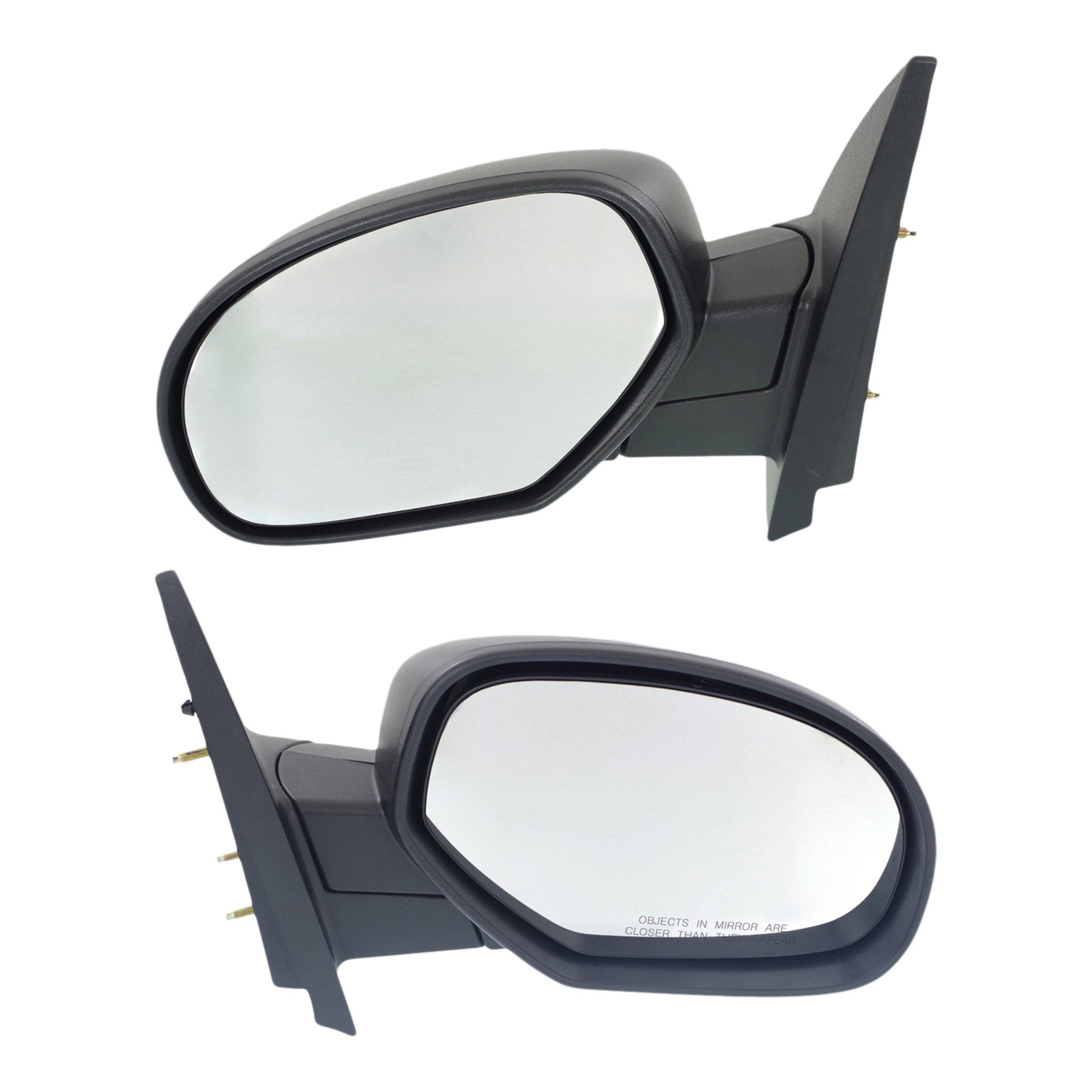 Replacement Mirror Pair/Set for Chevrolet Silverado 2007-2013/Suburban 2007-2014, Right (Passenger) and Left (Driver), Non-Towing, Manually Adjustable, Manual Folding, Non-Heated, Textured, Without Memory, with Puddle and Signal Light