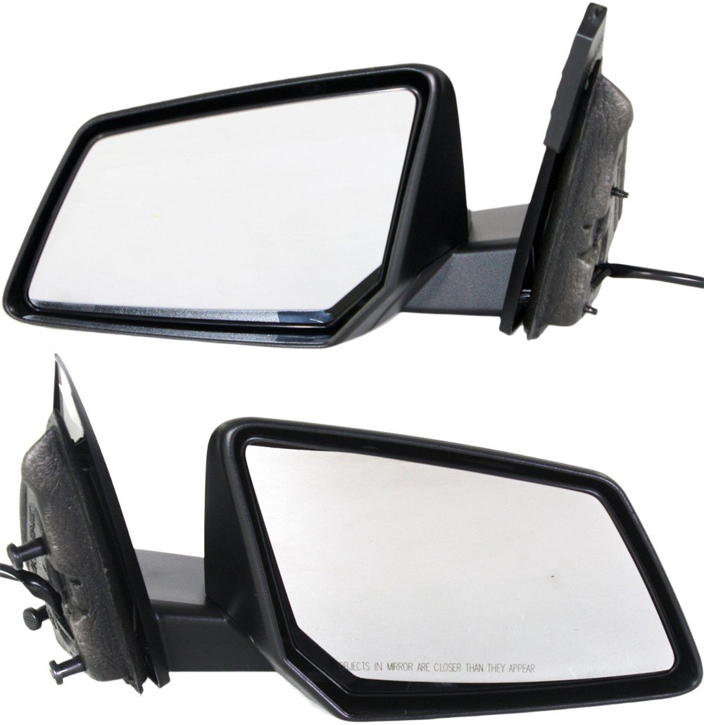 Mirror Pair/Set for GMC Acadia/Acadia Limited 2009-2017, Right (Passenger) and Left (Driver), Power Adjustment, Manual Folding, Non-Heated, Textured, without Signal Light, Replacement