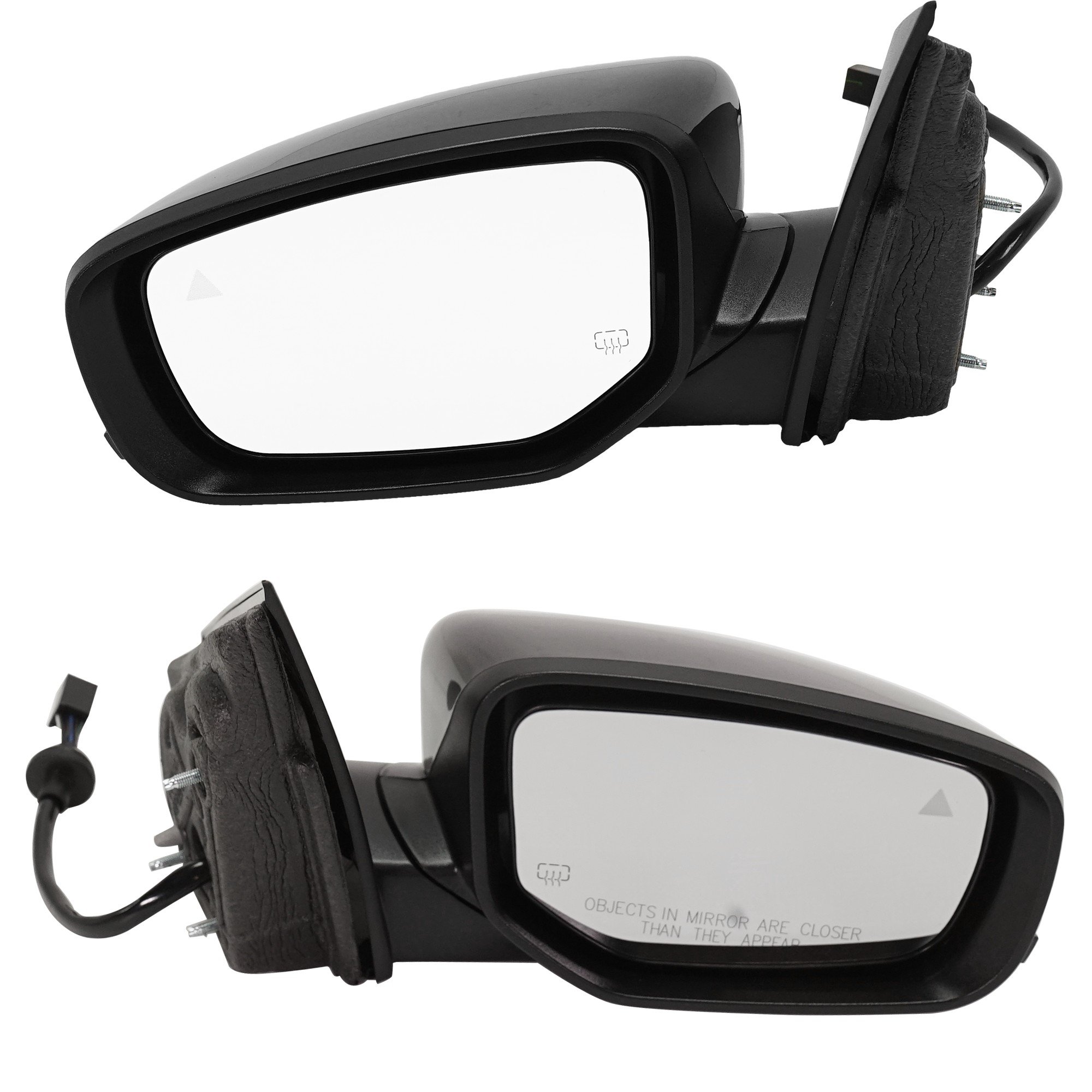Power Mirror Pair/Set for Dodge Dart 2013-2015, Right (Passenger) and Left (Driver), Manual Folding, Heated, Paintable, with Blind Spot Detection, Puddle and Signal Light Replacement