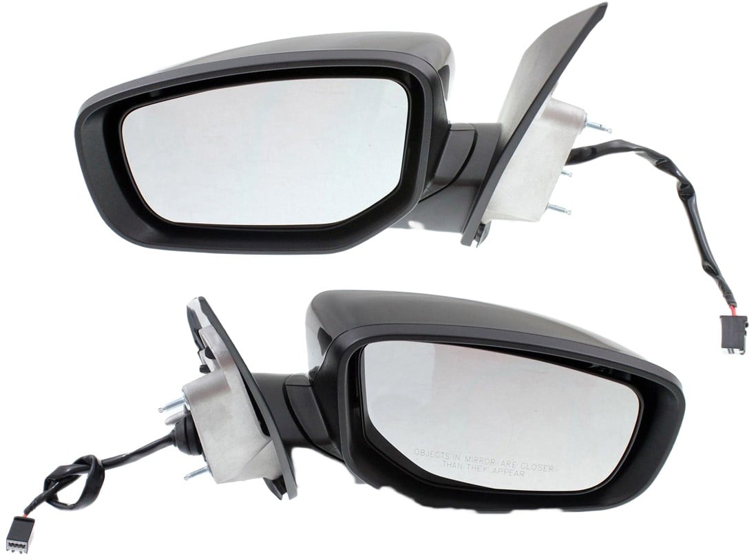Power Mirror Pair/Set for Dodge Dart 2013-2015, Right (Passenger) and Left (Driver), Manual Folding, Non-Heated, Paintable, without Puddle and Signal Lights Replacement