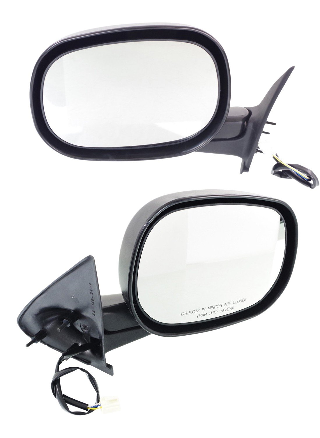 Power Mirror Pair/Set for Dodge Dakota 1997-2000, Right (Passenger) and Left (Driver), Manual Folding, Non-Heated, Textured, 6 x 9 inches, Replacement