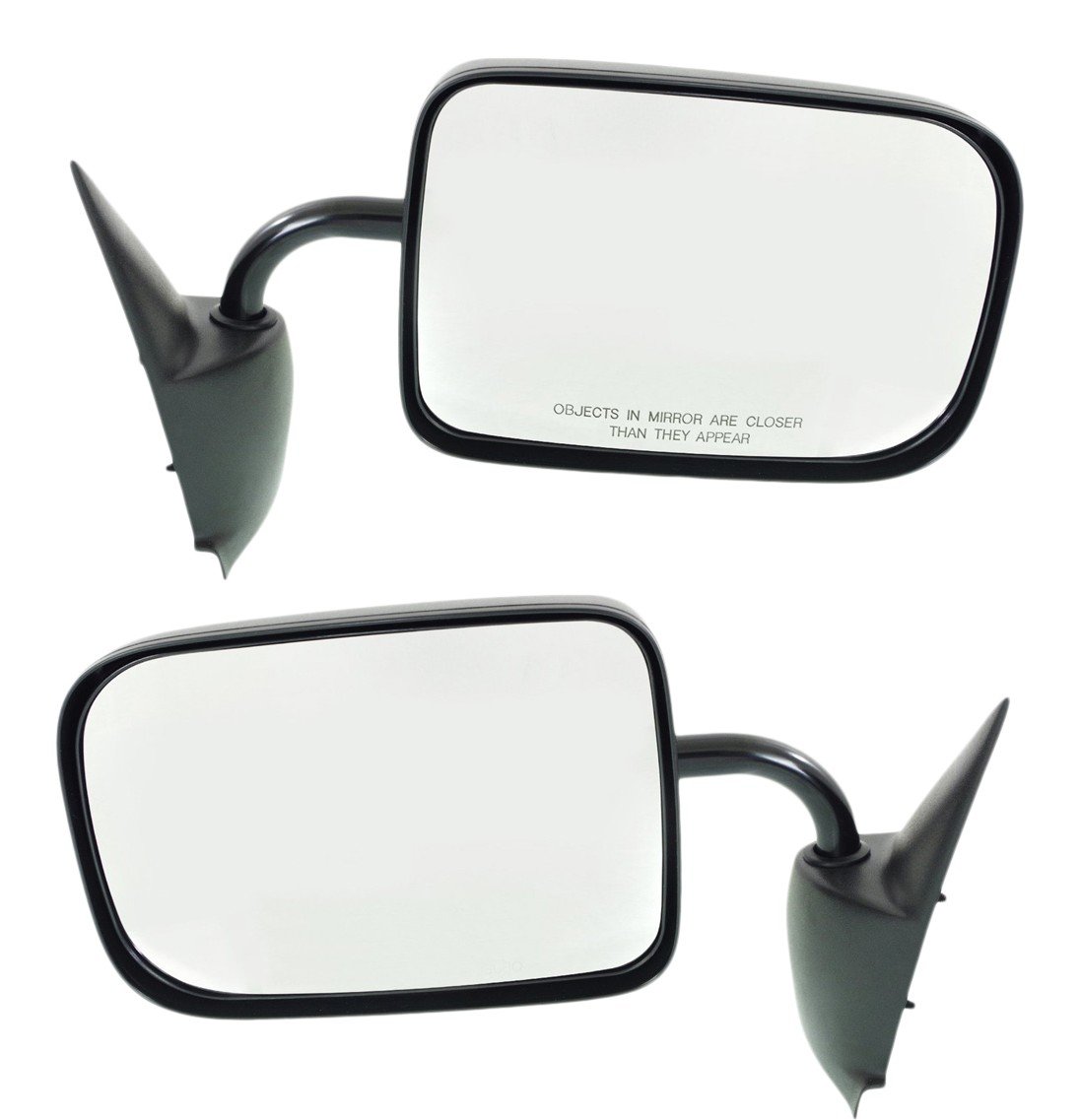 Manual Adjust & Folding Mirror Pair/Set for Dodge Ram Full Size P/U 1994-1997, Right (Passenger) & Left (Driver), Non-Towing, Non-Heated, Textured Finish Replacement