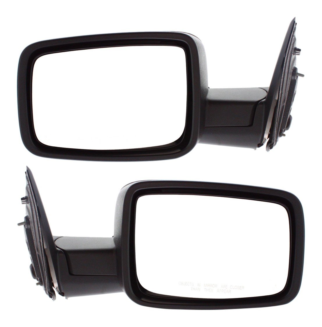 Mirror Pair/Set for 2009-2012 RAM 1500/2500 Pickup, Right (Passenger) and Left (Driver), Manual Adjust and Fold, Non-Heated, Textured, Without Memory, With Puddle and Signal Light, Replacement
