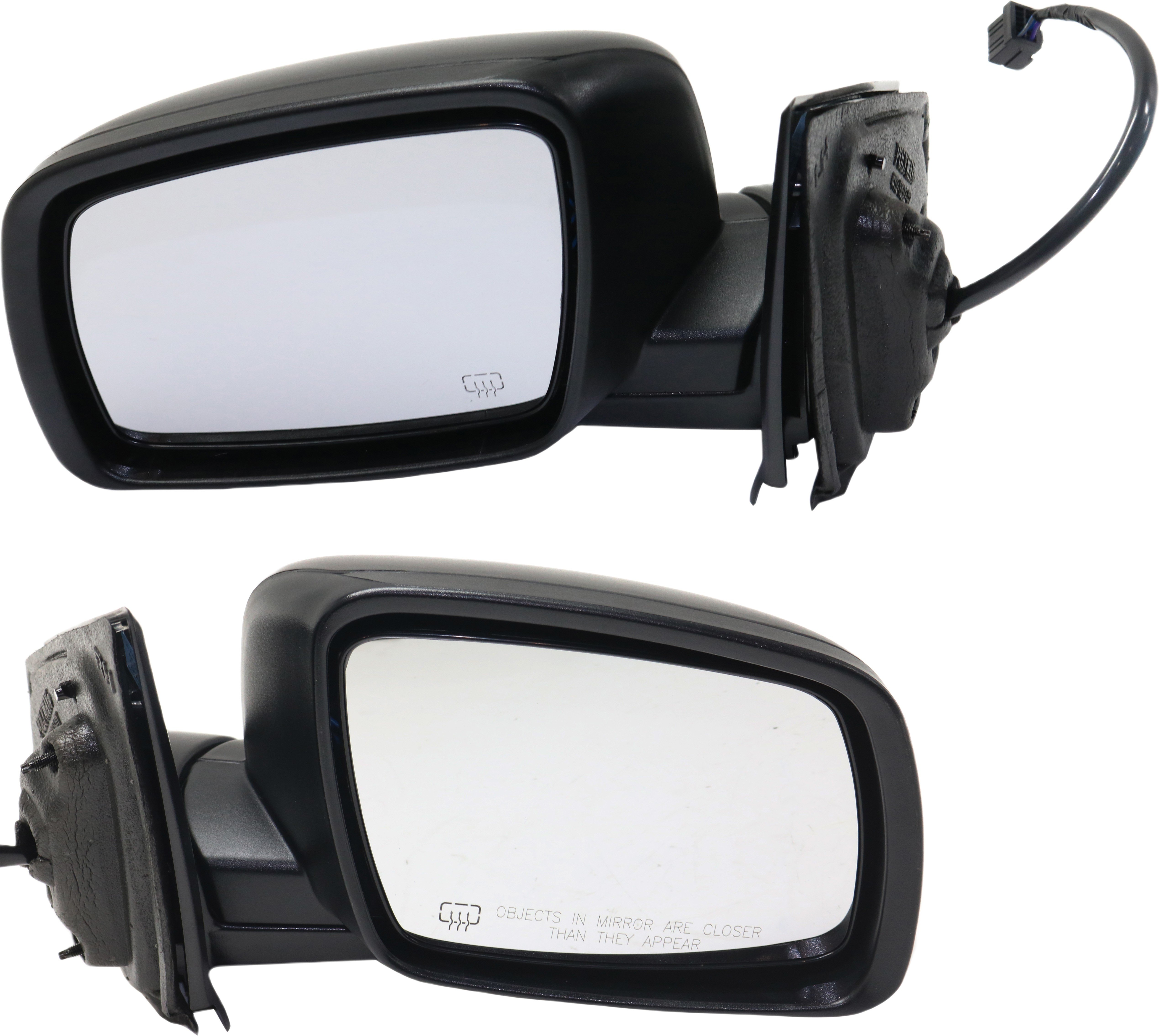 Power Heated Manual Folding Textured Mirror Pair/Set for Journey (Dodge) 2016-2020, Right (Passenger) and Left (Driver) Replacement