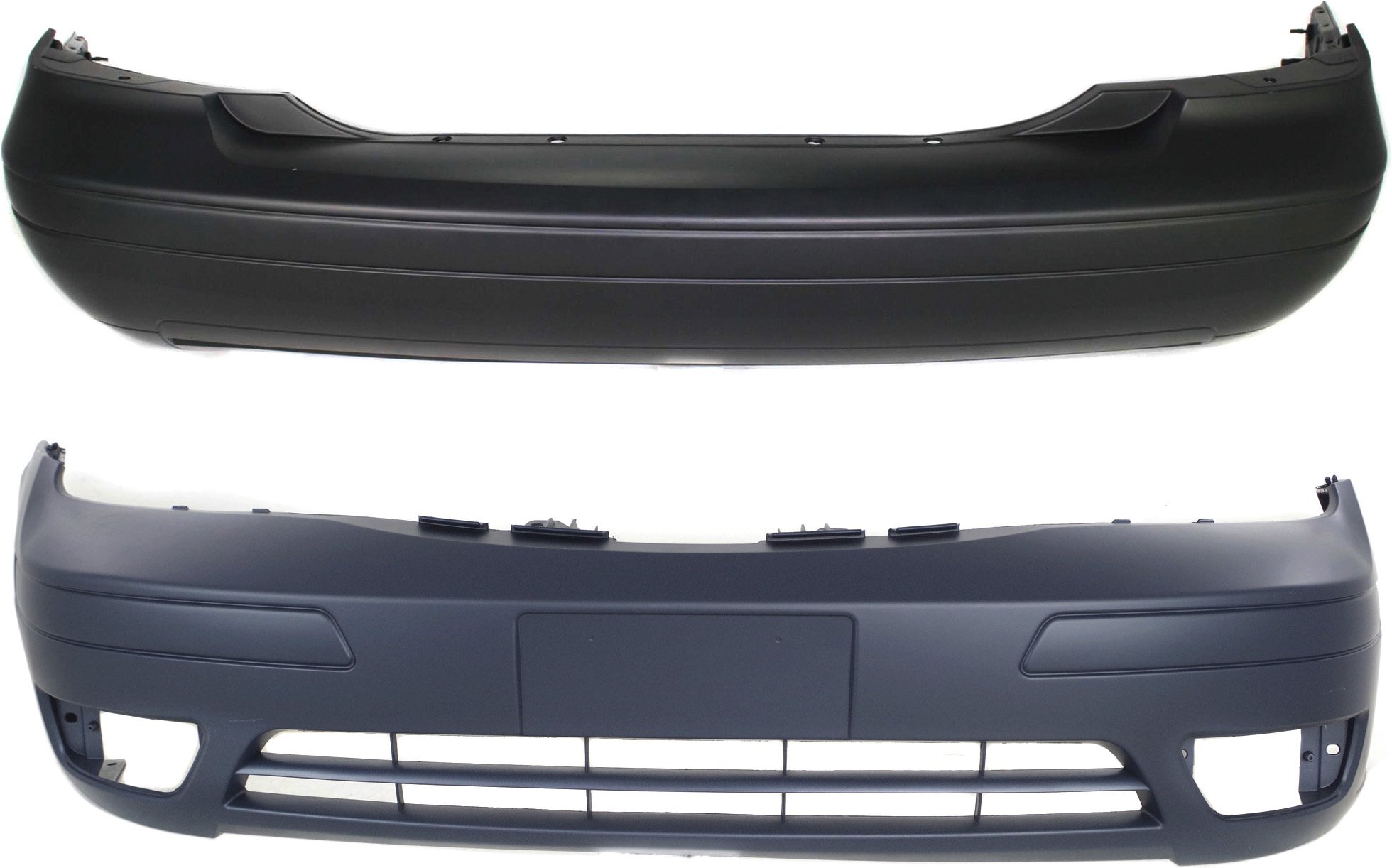 Front and Rear Bumper Cover Set for Ford Focus 2005-2007, Primed (Ready to Paint), Sedan Exclusive, Not Compatible with ST Model, Replacement