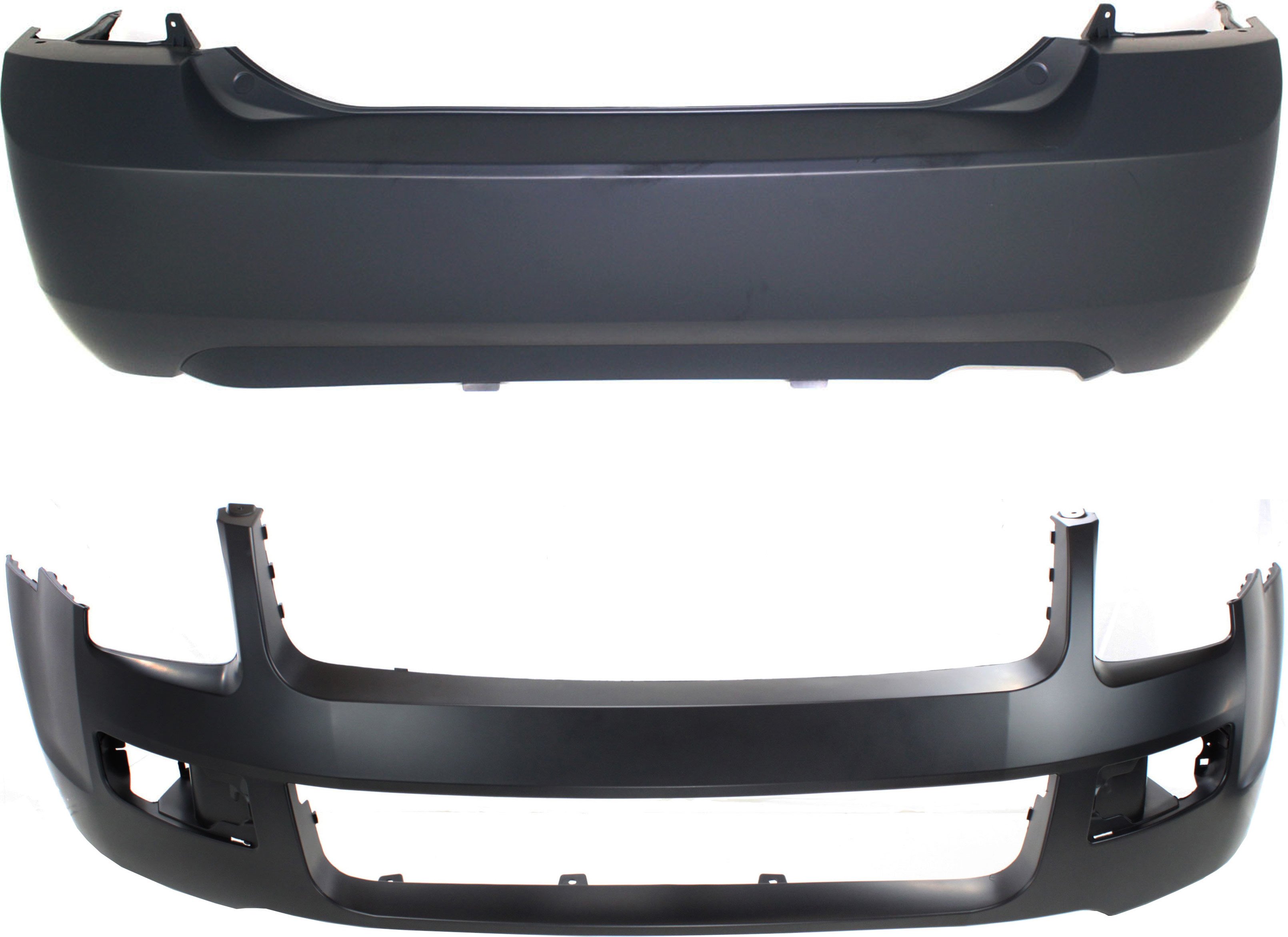 Front and Rear Bumper Cover Set for 2006-2009 Ford Fusion, Primed (Ready to Paint), Fits 2.3L Engine Replacement