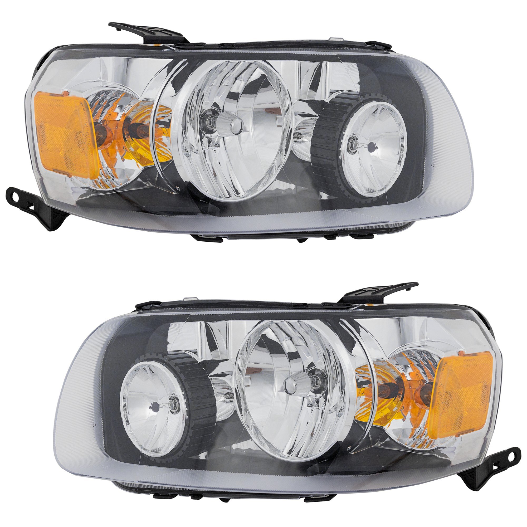 Headlight Assembly for Ford Escape 2005-2007, Right (Passenger) and Left (Driver) Halogen, Replacement Pair/Set
