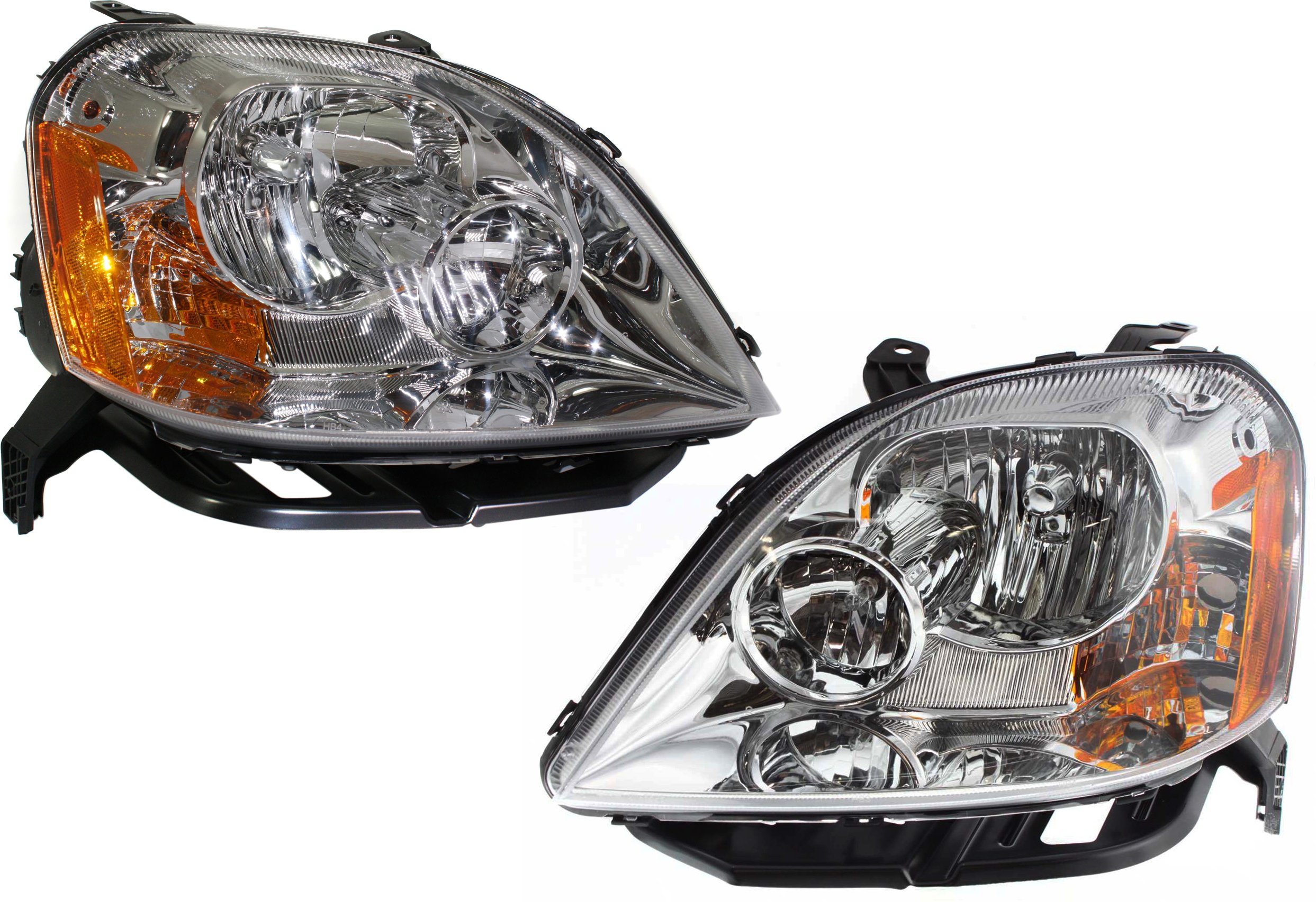 Pair/Set - Headlight Assembly for Ford Five Hundred 2005-2007, Right (Passenger) and Left (Driver), Halogen, Without Signal Socket, Replacement