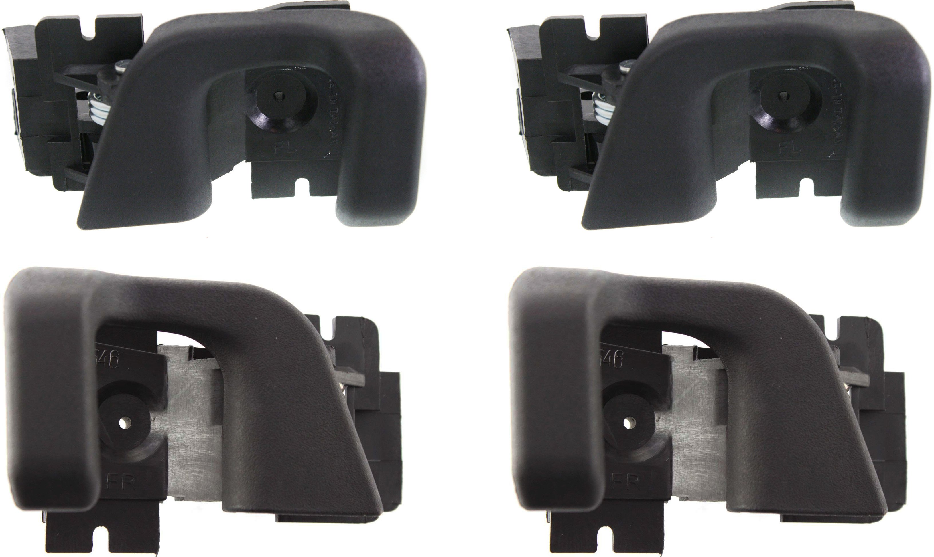 Front and Rear Door Handle Pair/Set for 1992 Ford Ranger, Right (Passenger) and Left (Driver), Inside, Black, Replacement Pair/Set of 4