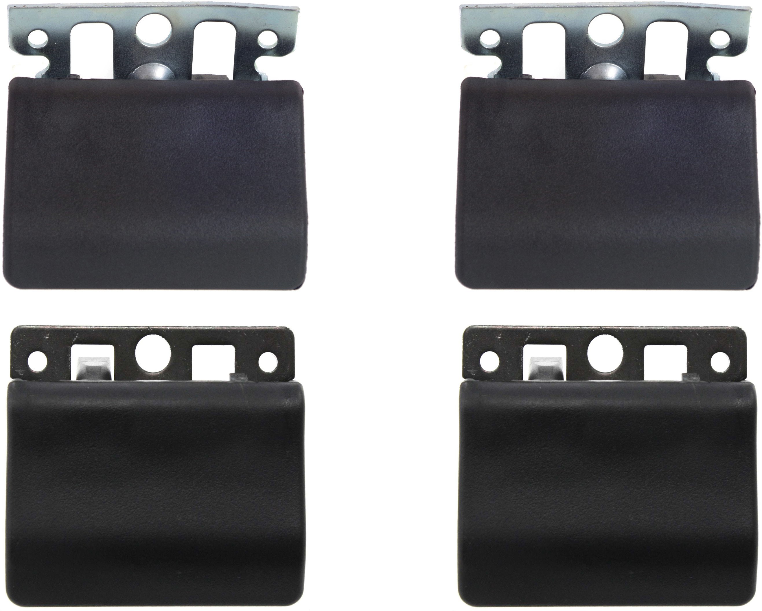 Front and Rear Door Handle Pair/Set for Ford Aerostar (1986-1997) and F-Series Super Duty (1999-2016), Right (Passenger) and Left (Driver), Pair/Set of 4, Inside, Textured Black Replacement. Models: for F-250, F-350, F-450, F-550.