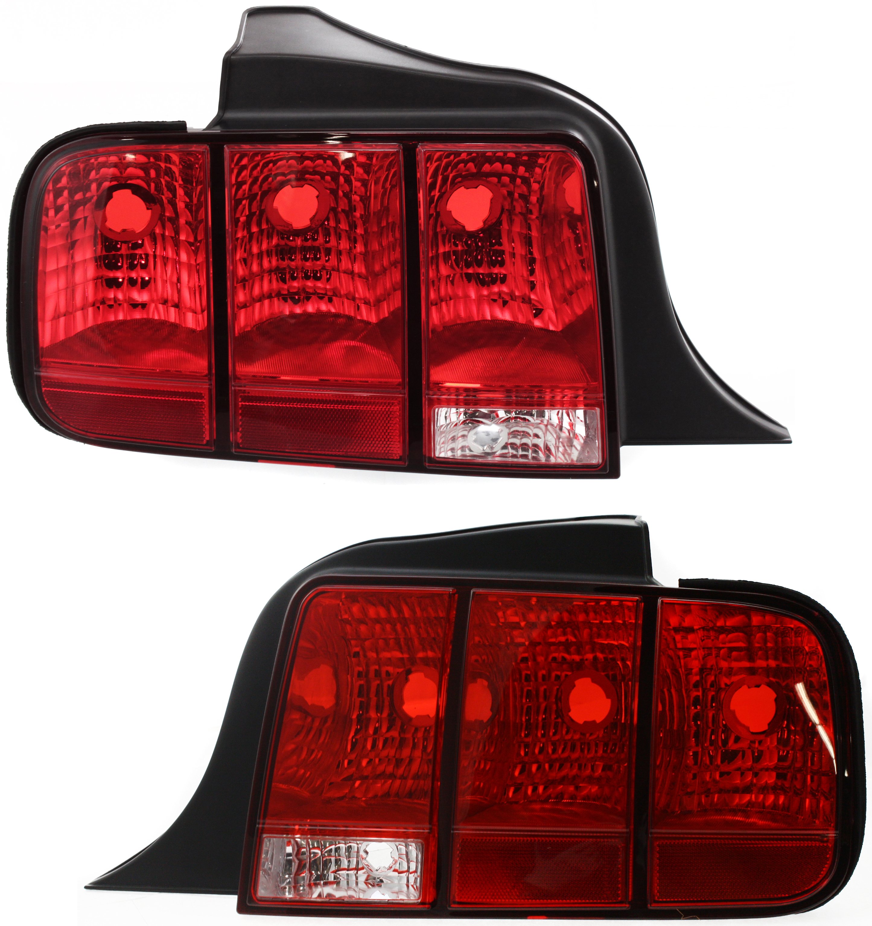 Tail Light Lens and Housing Pair/Set for Ford Mustang 2005-2009, Right (Passenger) and Left (Driver) Side Replacement